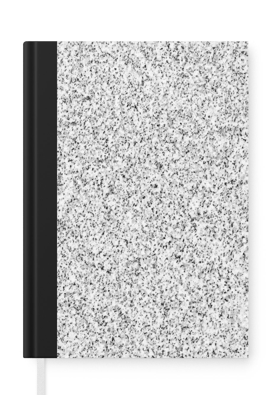 - Schwarz - Weiß Tagebuch, A5, Journal, Merkzettel, - Granit 98 Notizbuch Seiten, Notizheft, Gemustert MuchoWow - Grau, Haushaltsbuch