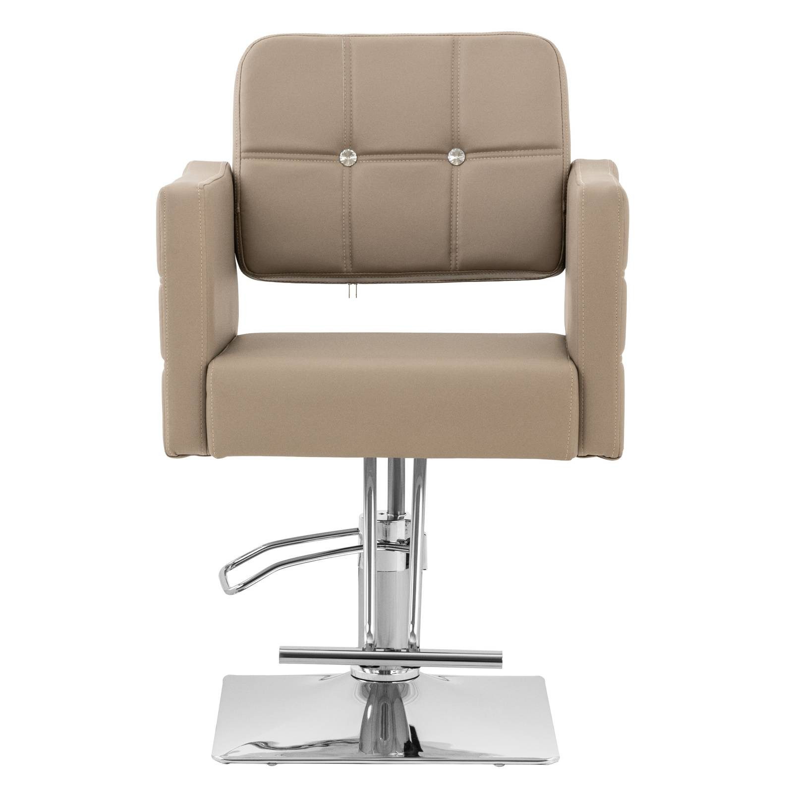 Physa Armlehnstuhl Friseurstuhl mit Fußstütze höhenverstellbar Barber-Stuhl 150 kg Cottam, Hellgrau – Bild 5 von 5