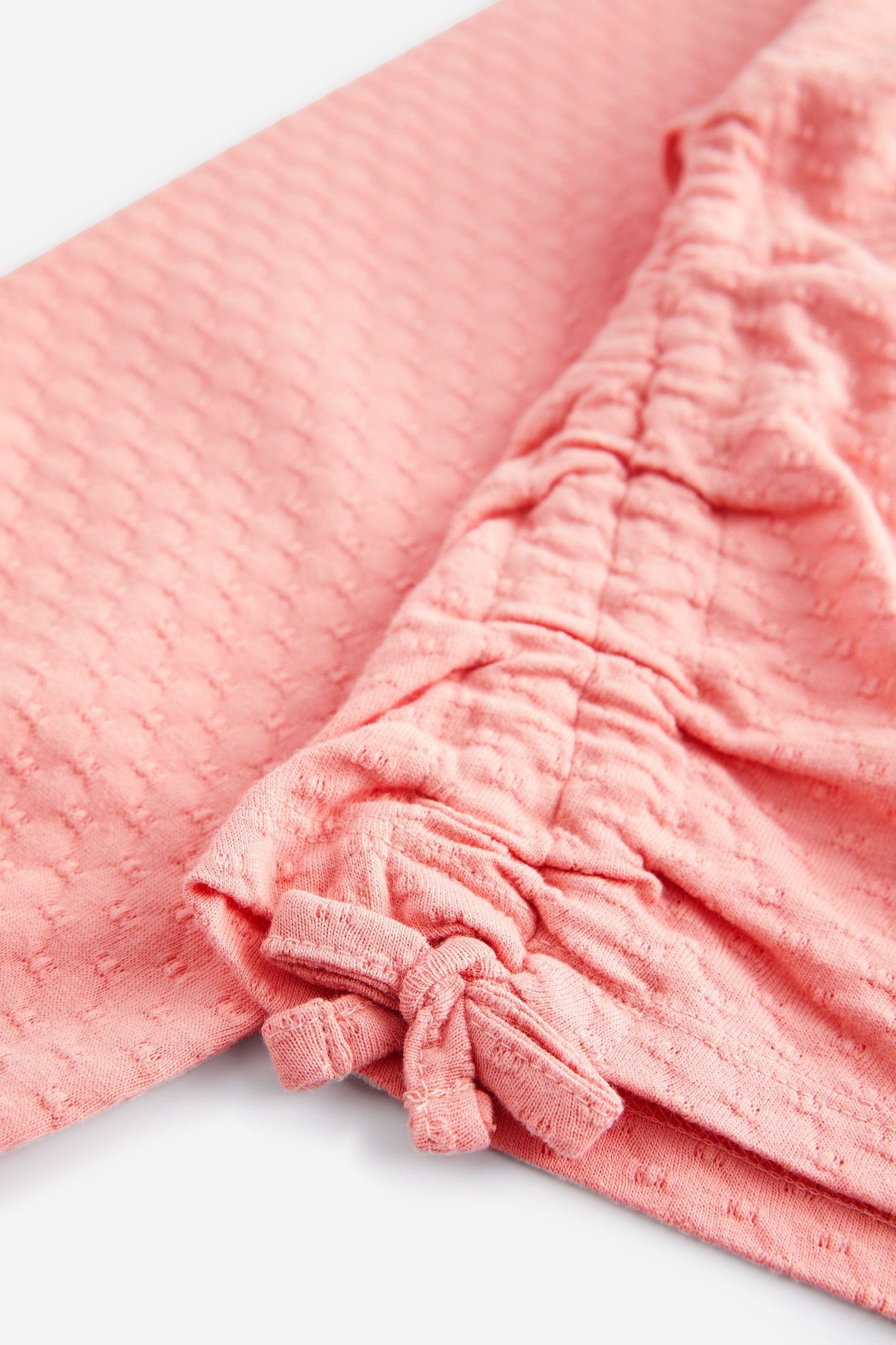 Langarmshirt (1-tlg) Strukturiertes Seitenraffung Pink Next Top mit