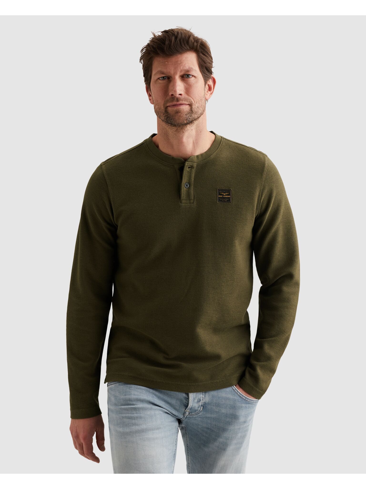 PME LEGEND Henleyshirt mit Logo-Badge günstig online kaufen
