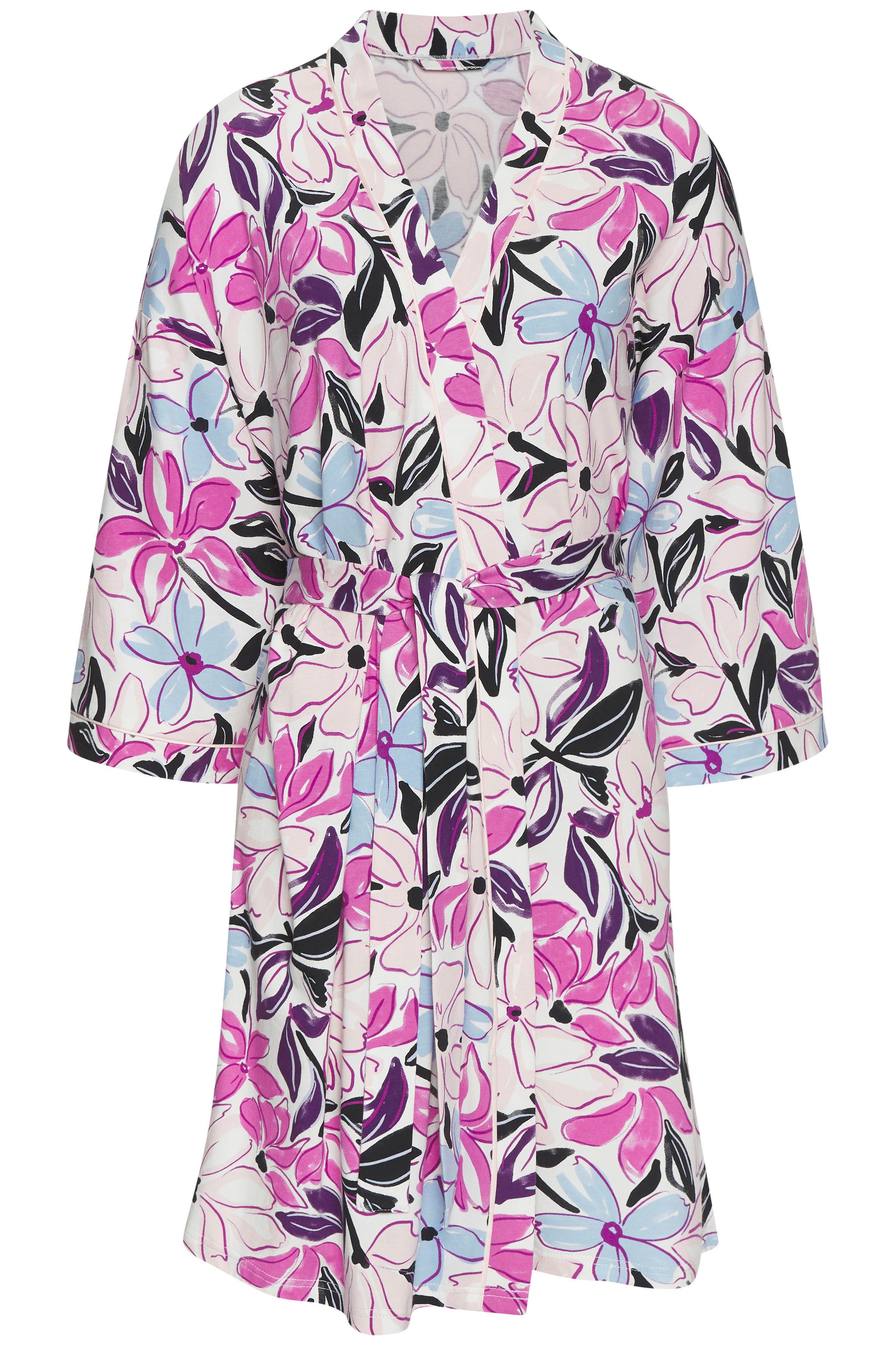 LASCANA Kimono, Kurzform, Single-Jersey, Kimono-Kragen, Gürtel, günstig online kaufen