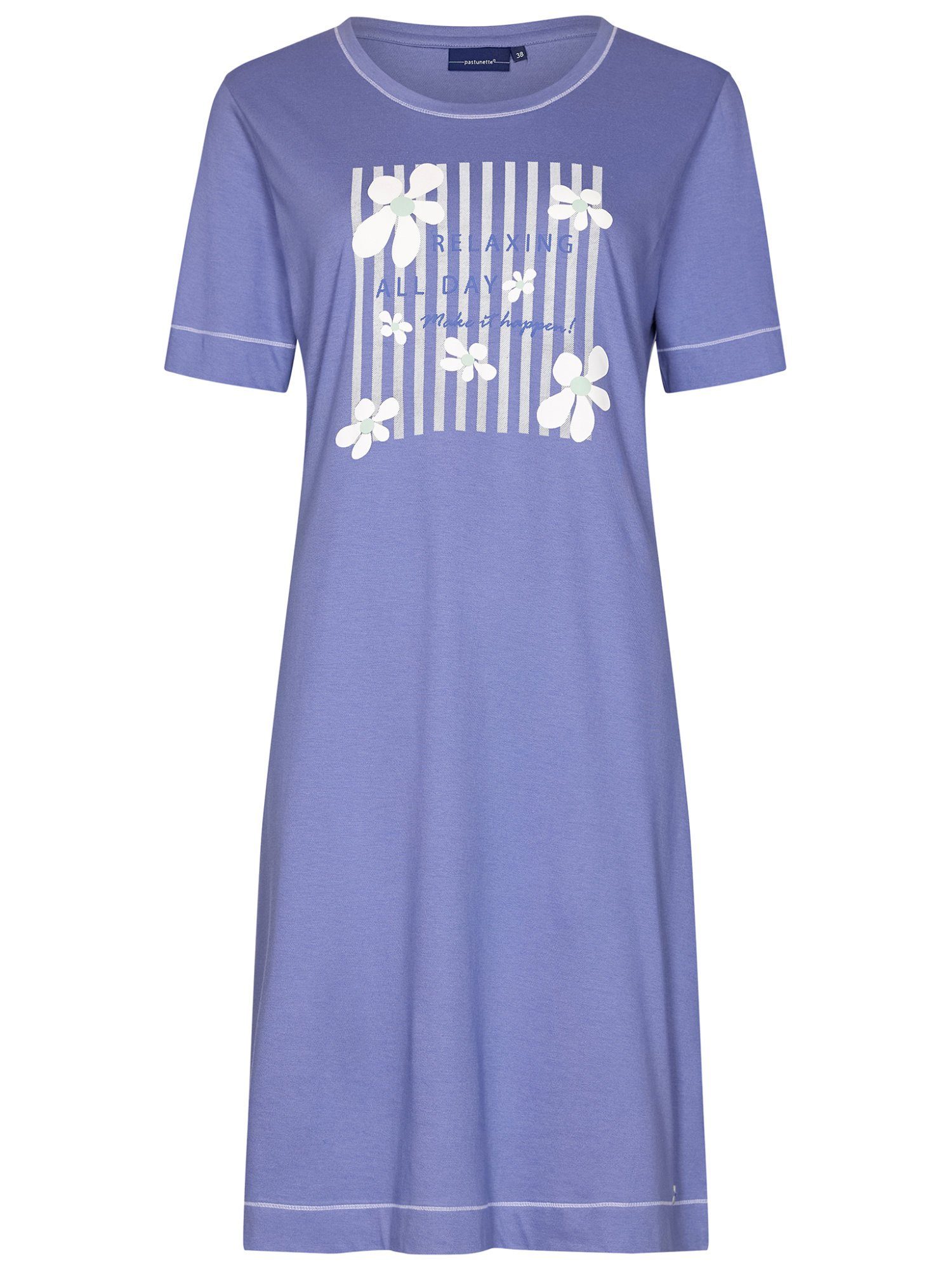 Pastunette Nachthemd Damen Schlafshirt mit kurzem Arm (1-tlg) Baumwolle