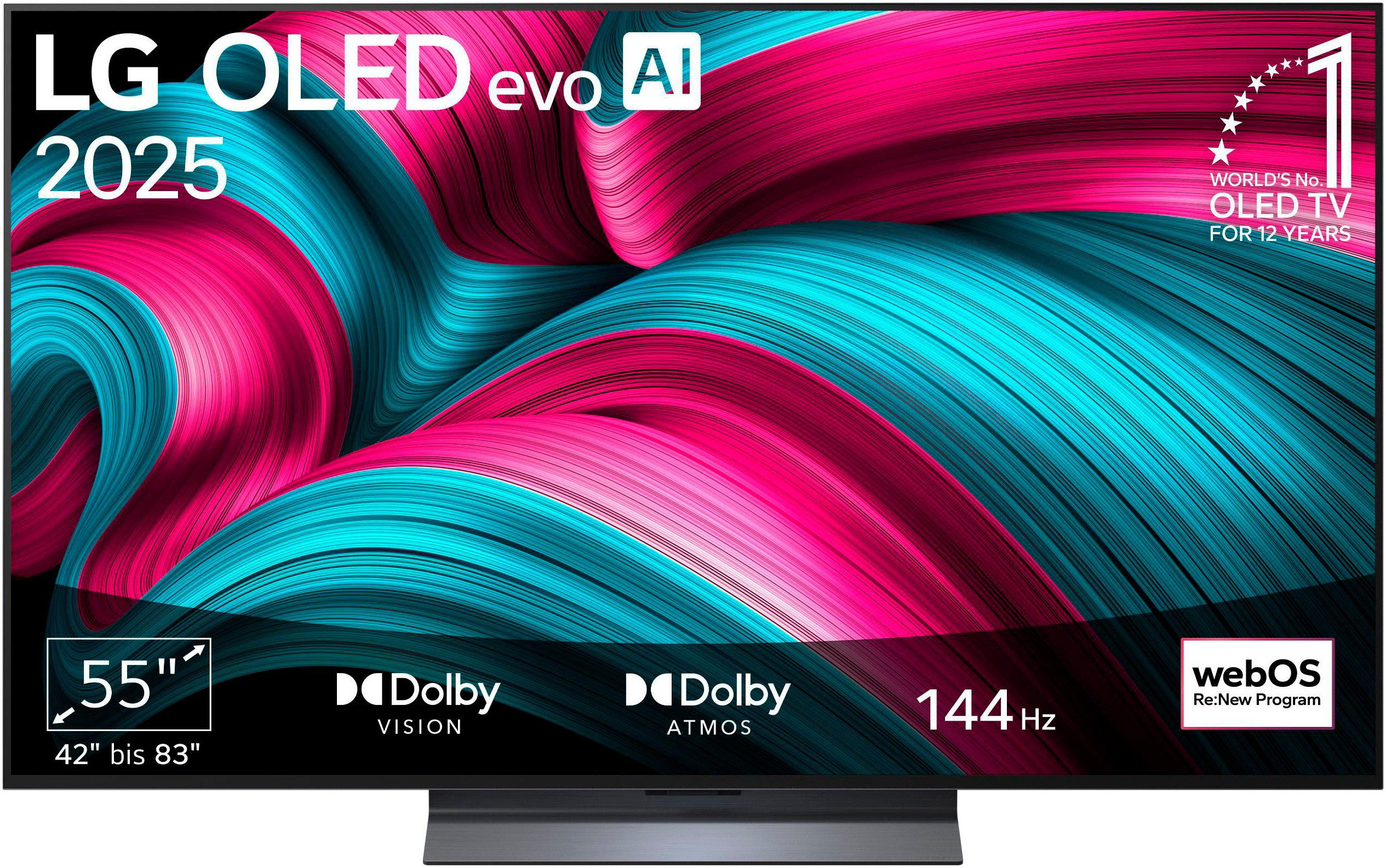 Valentinstagsgeschenk LG OLED55C5ELB OLED-Fernseher (139 cm/55 Zoll, 4K Ultra HD, Smart-TV), grau|schwarz