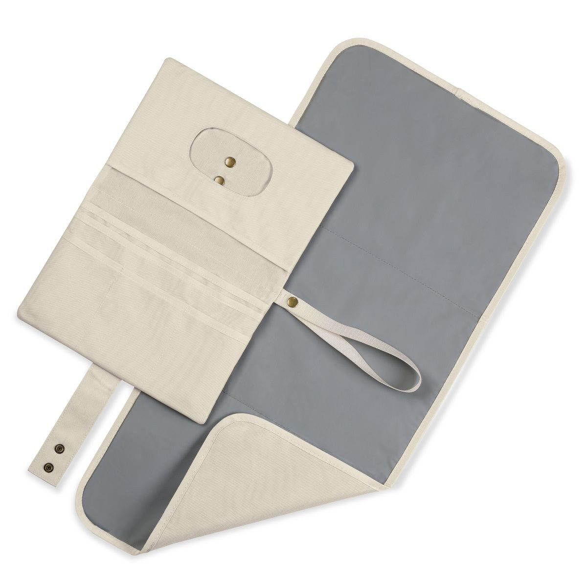 Hauck Wickeltasche Change N Walk - Beige, Windeltasche mit Wickelunterlage, Organizer, Wickeltetui mit Schlaufe