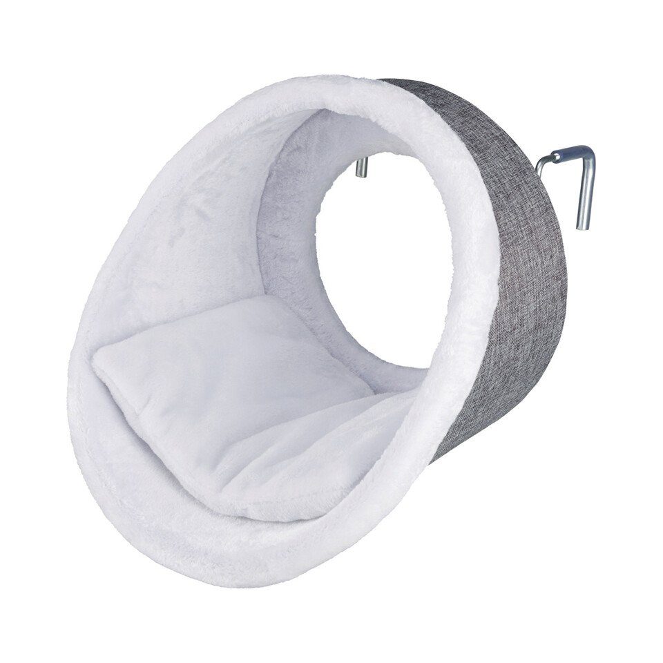 TRIXIE Schlafhöhle Kuschelhöhle für Heizkörper, Plüsch weiß/grau