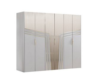 JVmoebel Kleiderschrank Moderner Weißer Kleiderschrank Holzschrank Schlafzimmer Luxus Möbel (1-St., 1x Kleiderschrank) Made in Europa