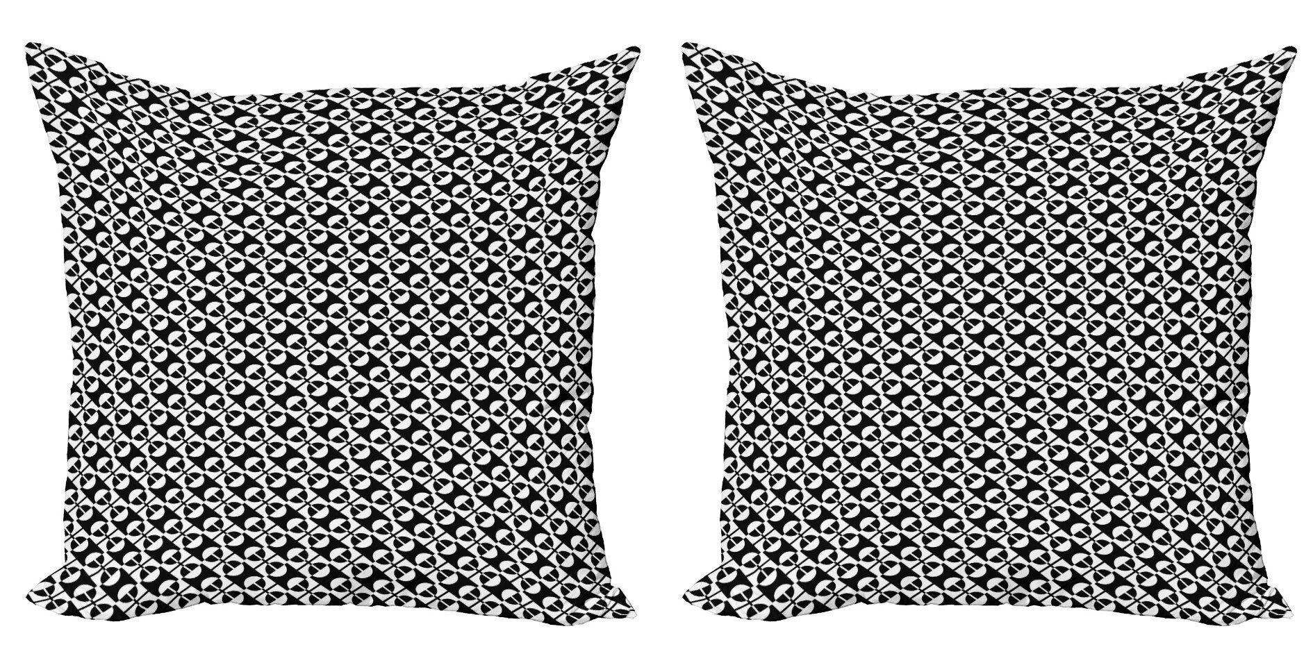 Kissenbezüge Modern Accent Doppelseitiger Digitaldruck, Abakuhaus (2 Stück), Kreise Kontrast Kreise Quadrate