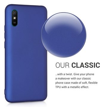kwmobile Handyhülle Case für Xiaomi Redmi 9A / 9AT, Hülle Silikon metallisch schimmernd - Handyhülle Cover