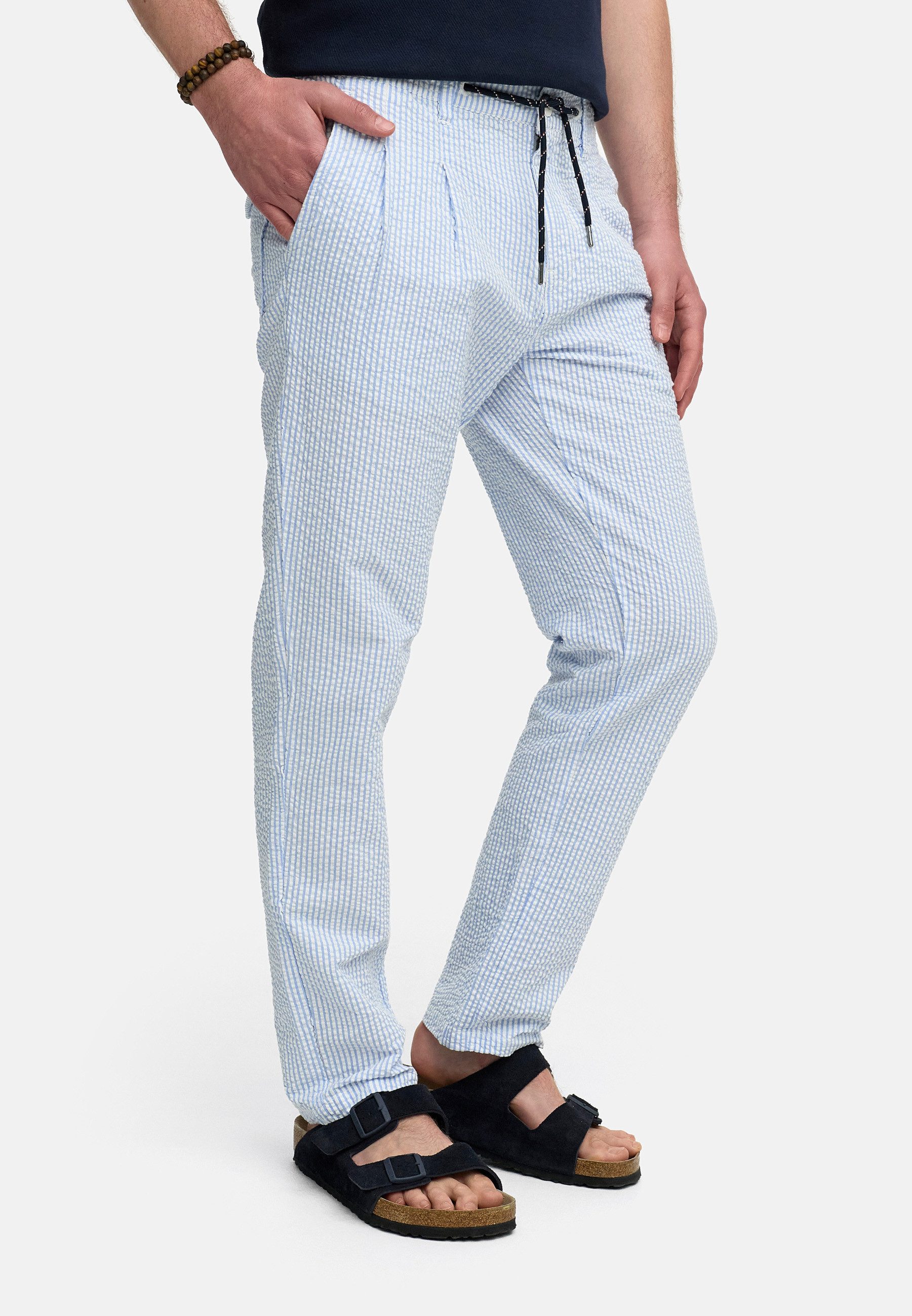 Indicode Stoffhose Herren INWebb Herrenhose Freizeithose Männer aus Seersucker-Gewebe für eine optimale Luftzirkulation