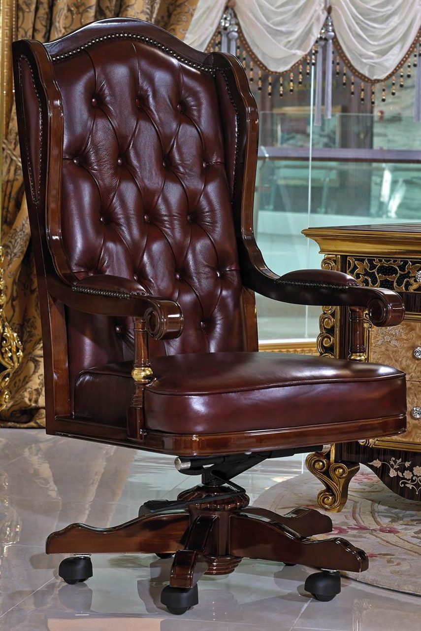 JVmoebel Chefsessel Premium Chefsessel in Braun Hochwertiger gepolsterter SOFORT, Made in Europa