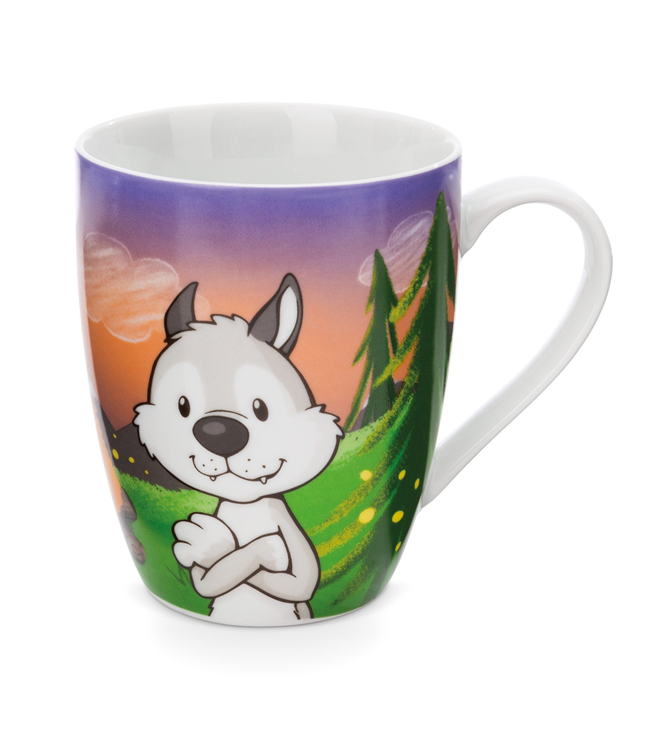 Nici Tasse 49956 - Wolf Winny & Streifenhörnchen Jojo, 310 ml, 1-tlg.