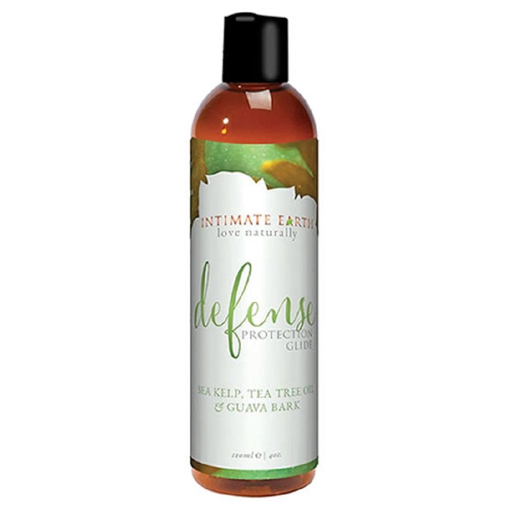 Intimate Earth Gleitgel Defense (mit Guavenrinde und Algen-Extrakt), Flasche mit 120ml, 1-tlg., veganes und biologisches Gleitgel - anti-bakteriell