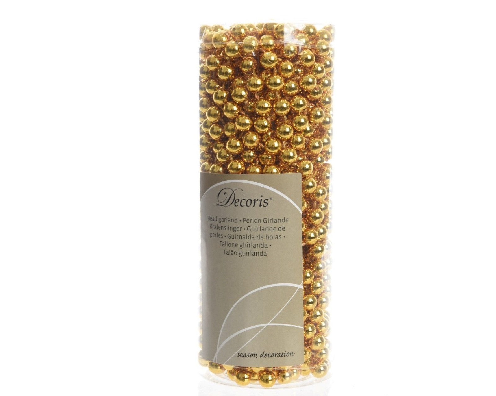 Kaemingk Girlanden Perlenkette Perlenband Perlengirlande Kunststoff Ø 0,8cm L.10m gold