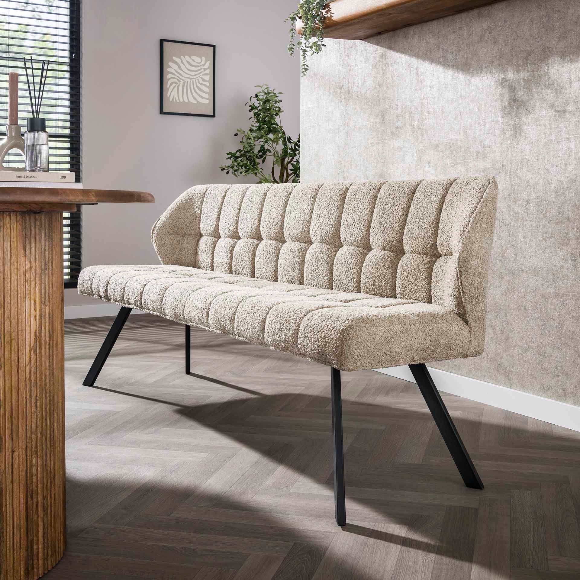 Beauty.Scouts Sitzbank "Bodaway 3", Rich sandfarben, Stahlgestell, robust, 180 x 59 x 84 cm