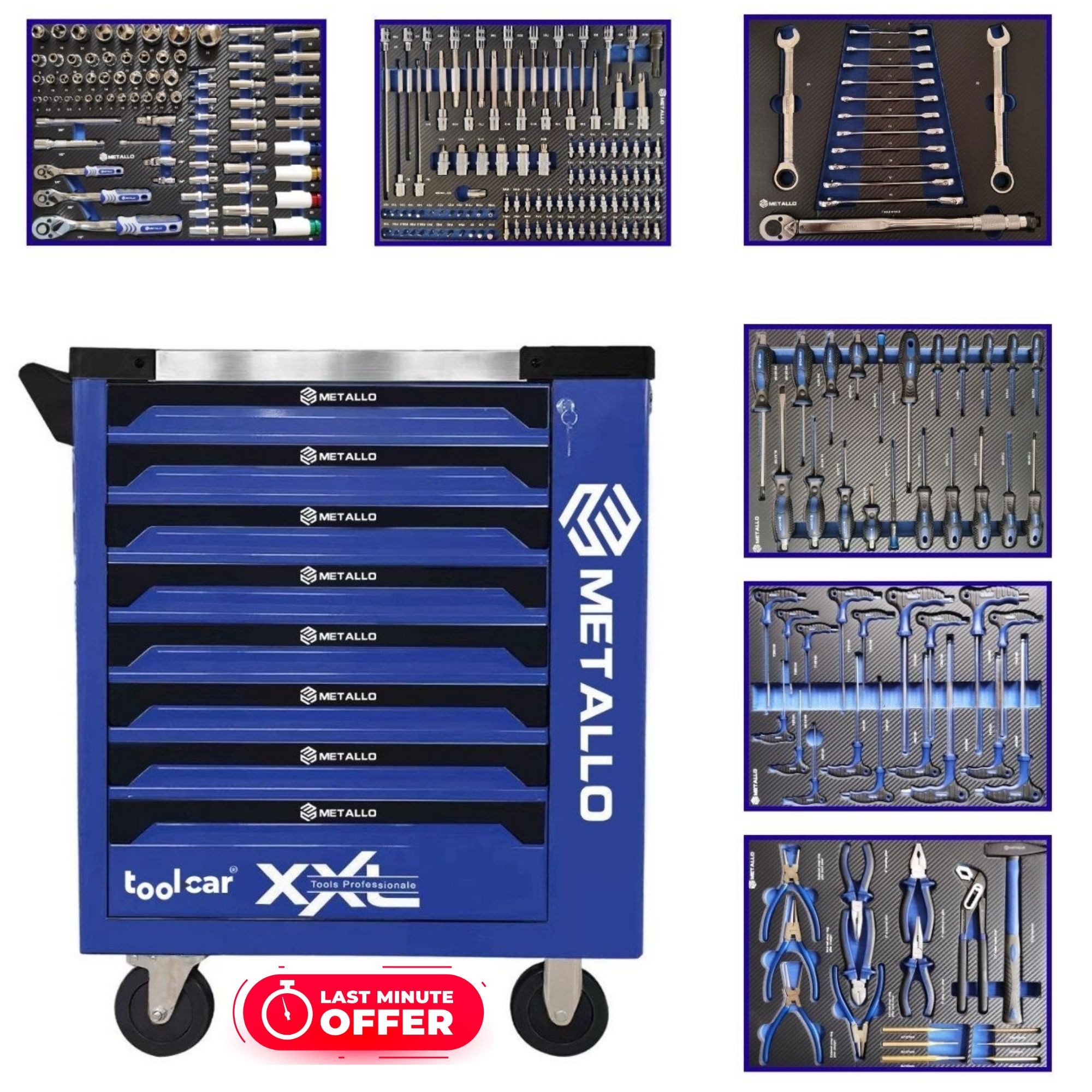 Toolcar Werkzeugwagen Werkstattwagen befüllt & bestückt mit Werkzeug, 7 Sch günstig online kaufen