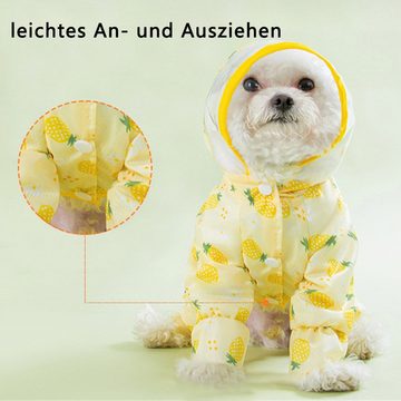 Dekorative Hunderegenmantel Regenjacke für Hunde mit Kapuze und Geschirrl, mit Reflexionsstreifen, Regenjacke Hund Wasserdicht für kleine und Mittelgroße Hunde