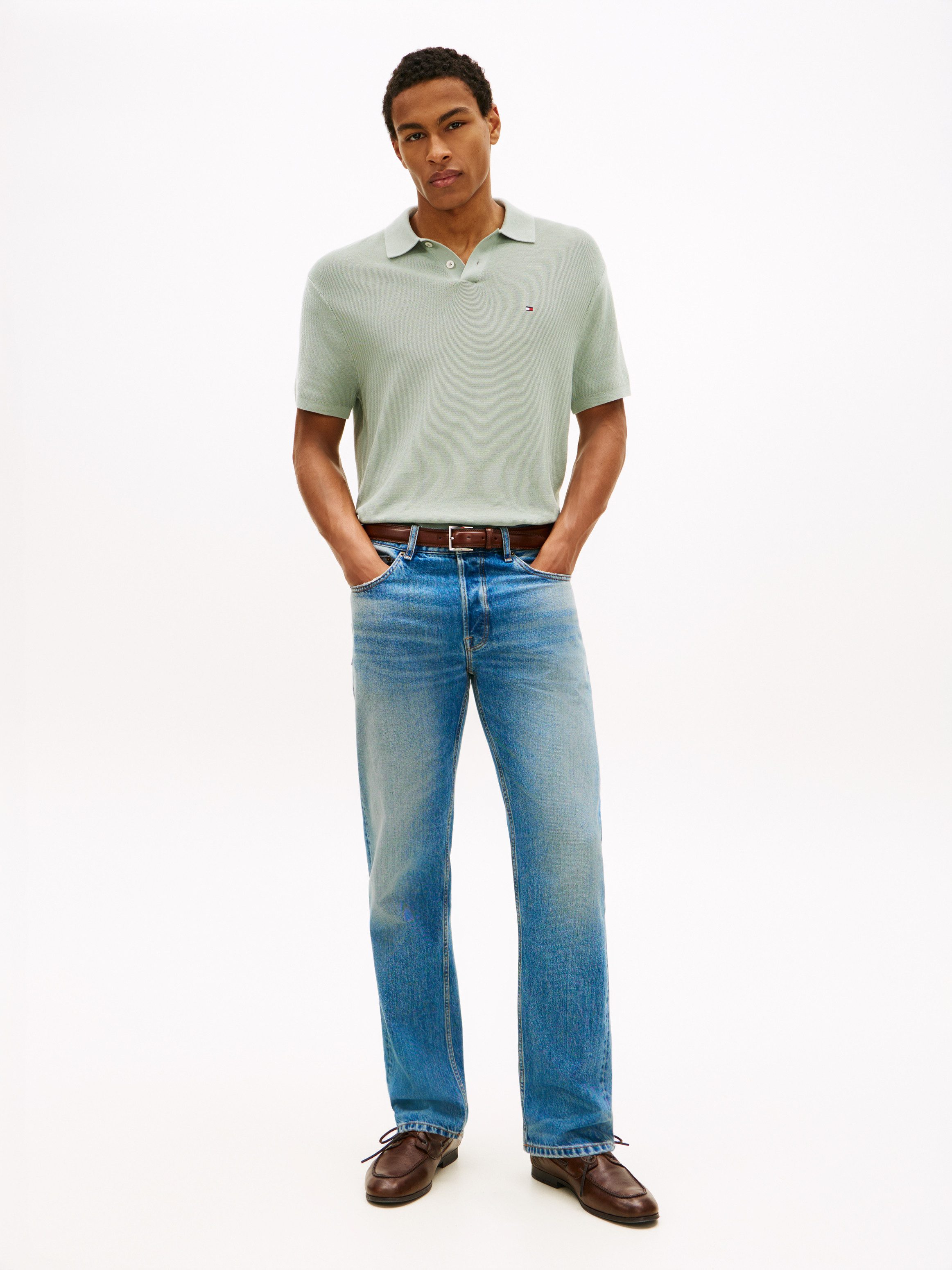 Tommy Hilfiger Polokragenpullover COOL TOUCH STRUCTURE Regular fit mit Polokragen