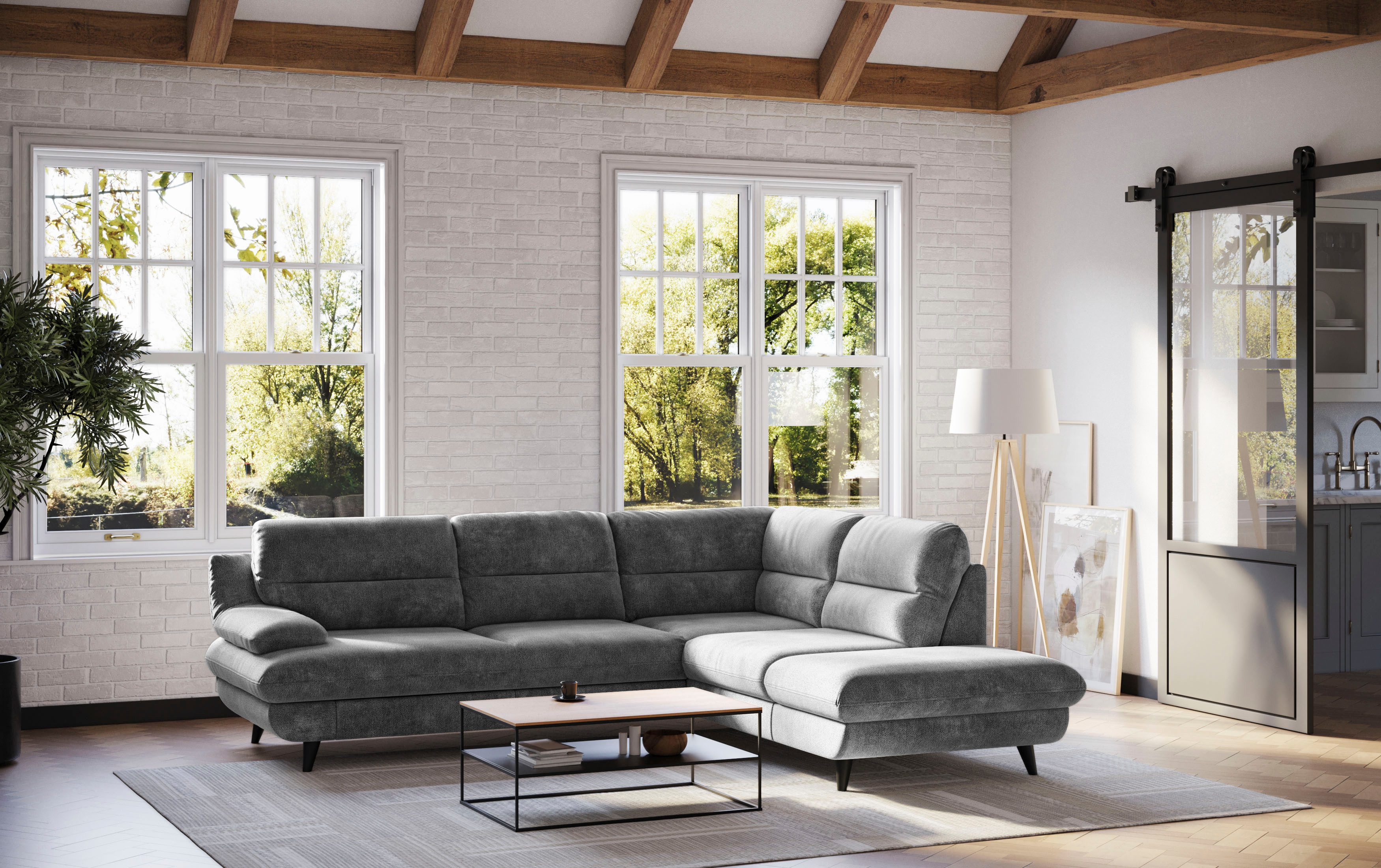 COTTA Ecksofa Pike L-Form, B: 266 cm, optional Bettfunktion & Bettkasten