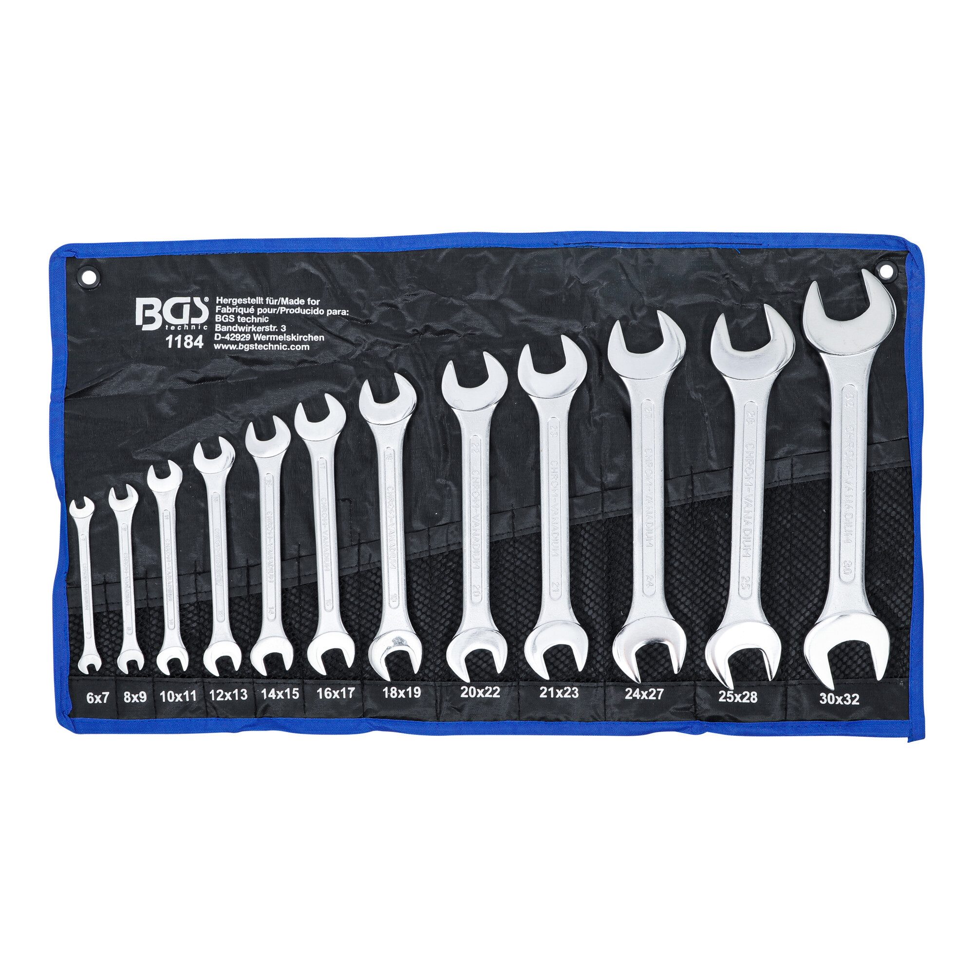 BGS technic Maulschlüssel BGS Doppel-Maulschlüssel-Satz SW 6x7 - 30x32 mm 12-tlg.