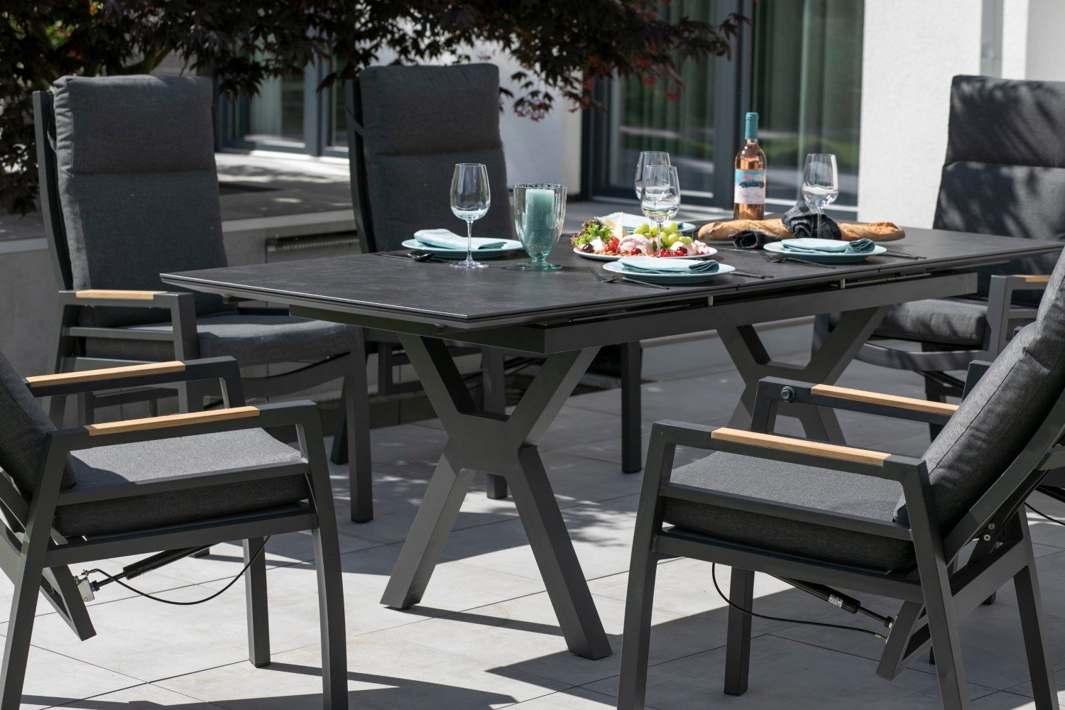 bene living Gartenlounge-Set Ausziehtisch Granada, 6er günstig online kaufen