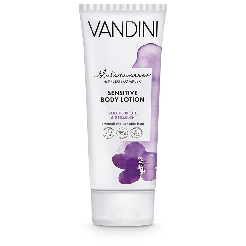 VANDINI Veilchenblüte Lotion 1-tlg. Body Reismilch, Körperlotion SENSITIVE &