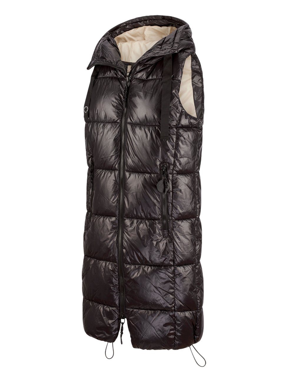 DENIMFY Outdoorjacke Damen Steppweste DFCaro Regular Fit knielange Übergangsweste mit Kapuze