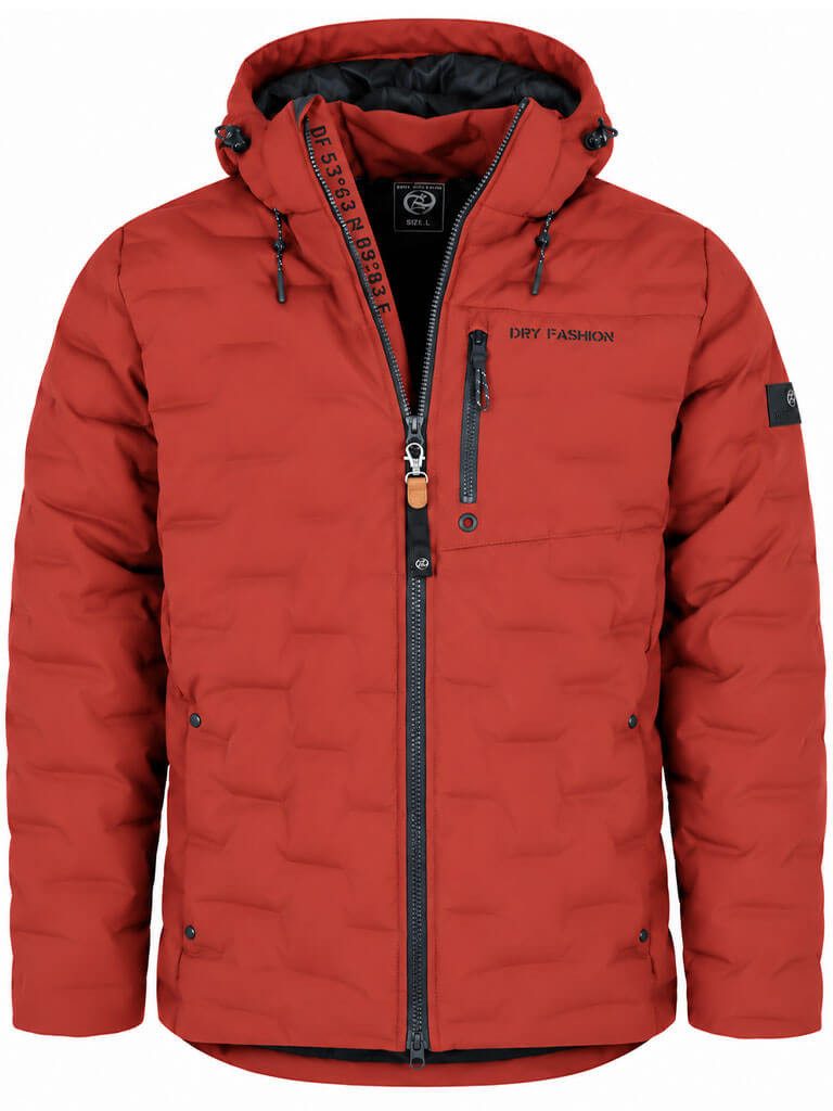 Dry Fashion Steppjacke Esbjerg Herren Jacke gesteppt - Winterjacke Outdoor-Jacke Steppung Gefüttert, Atmungsaktiv, 2-Wege-Reißverschluss, Abnehmbare Kapuze