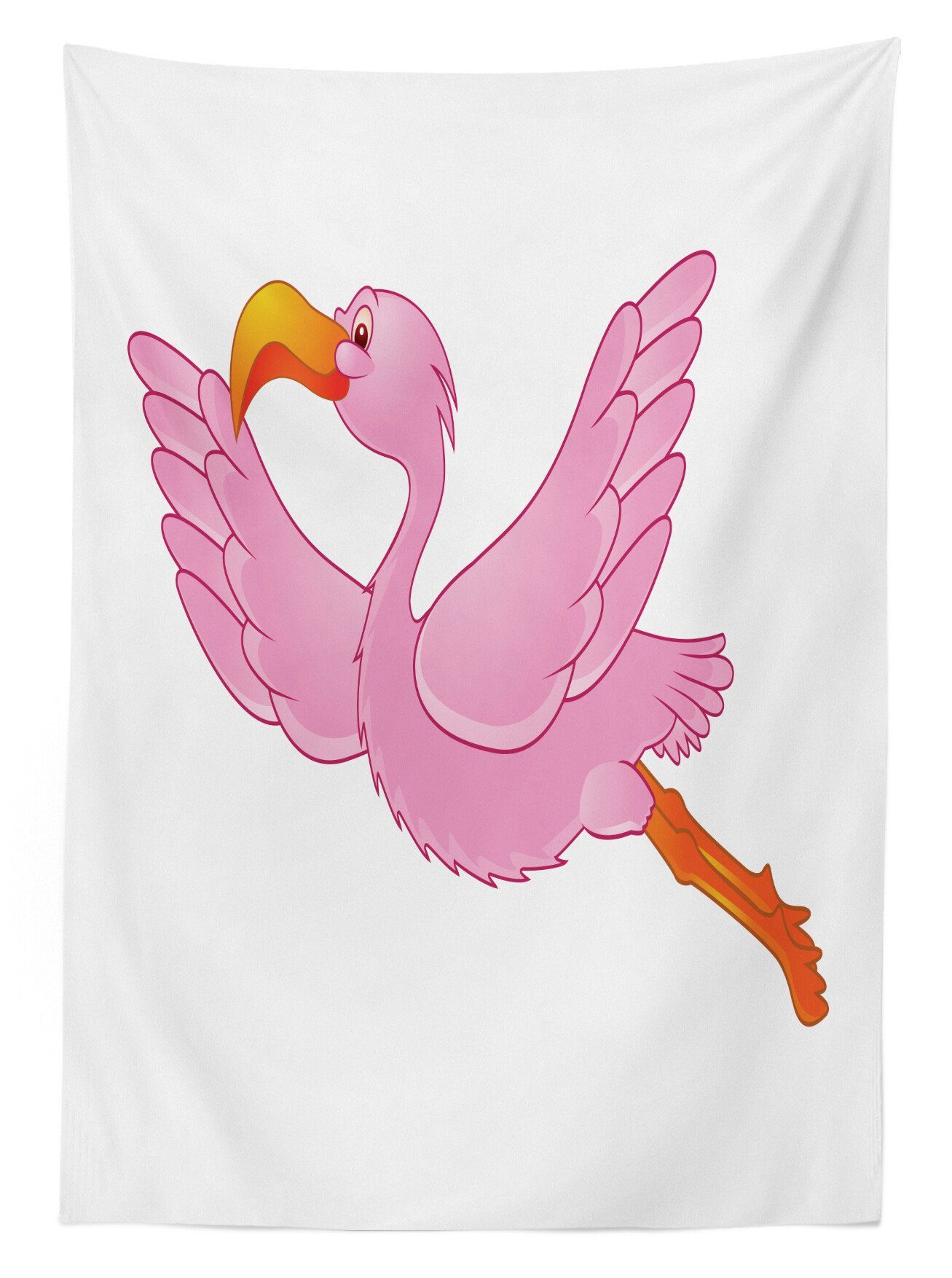 Klare Rosa Tischdecke Waschbar geeignet Flamingo und den Außen Für Farbfest Bereich Abakuhaus Orange Farben, exotische