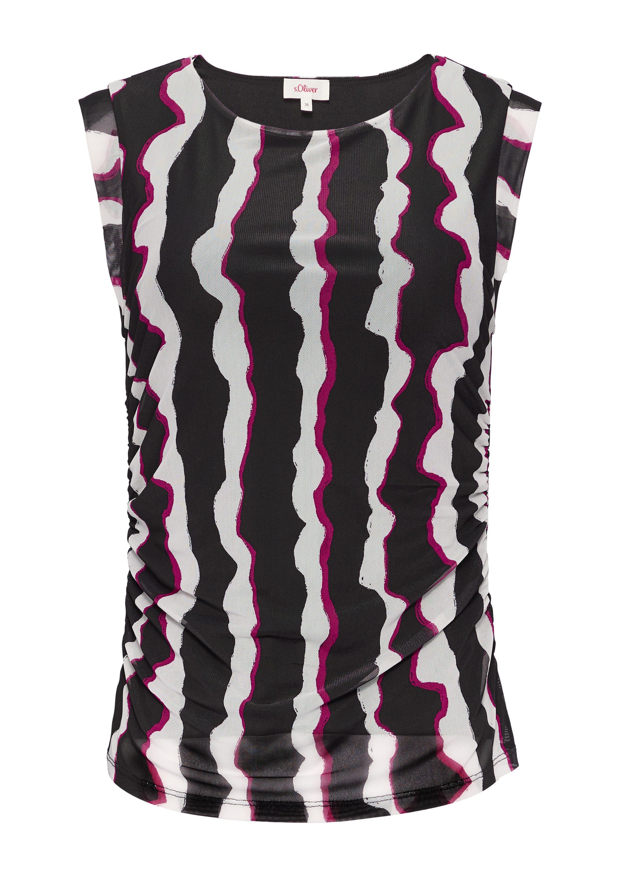 s.Oliver Muscleshirt T-Shirt Mesh-Top mit seitlichen günstig online kaufen