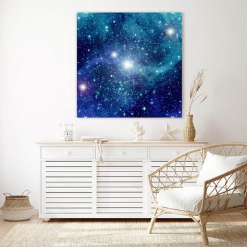 Primedeco Glasbild Wandbild Quadratisch Galaxien in freiem Raum mit Aufhängung, Weltall