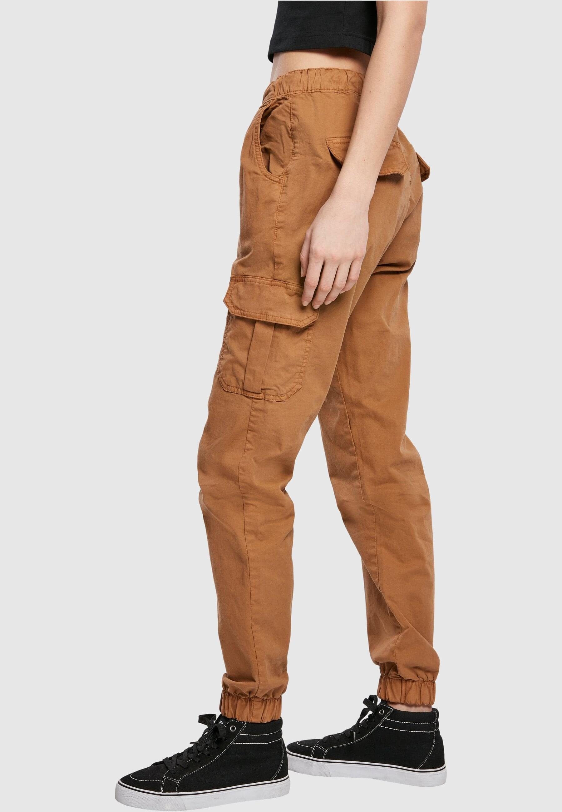 URBAN CLASSICS Cargohose toffee Cargo Waist Pants Jogging Ladies (1-tlg) Damen High