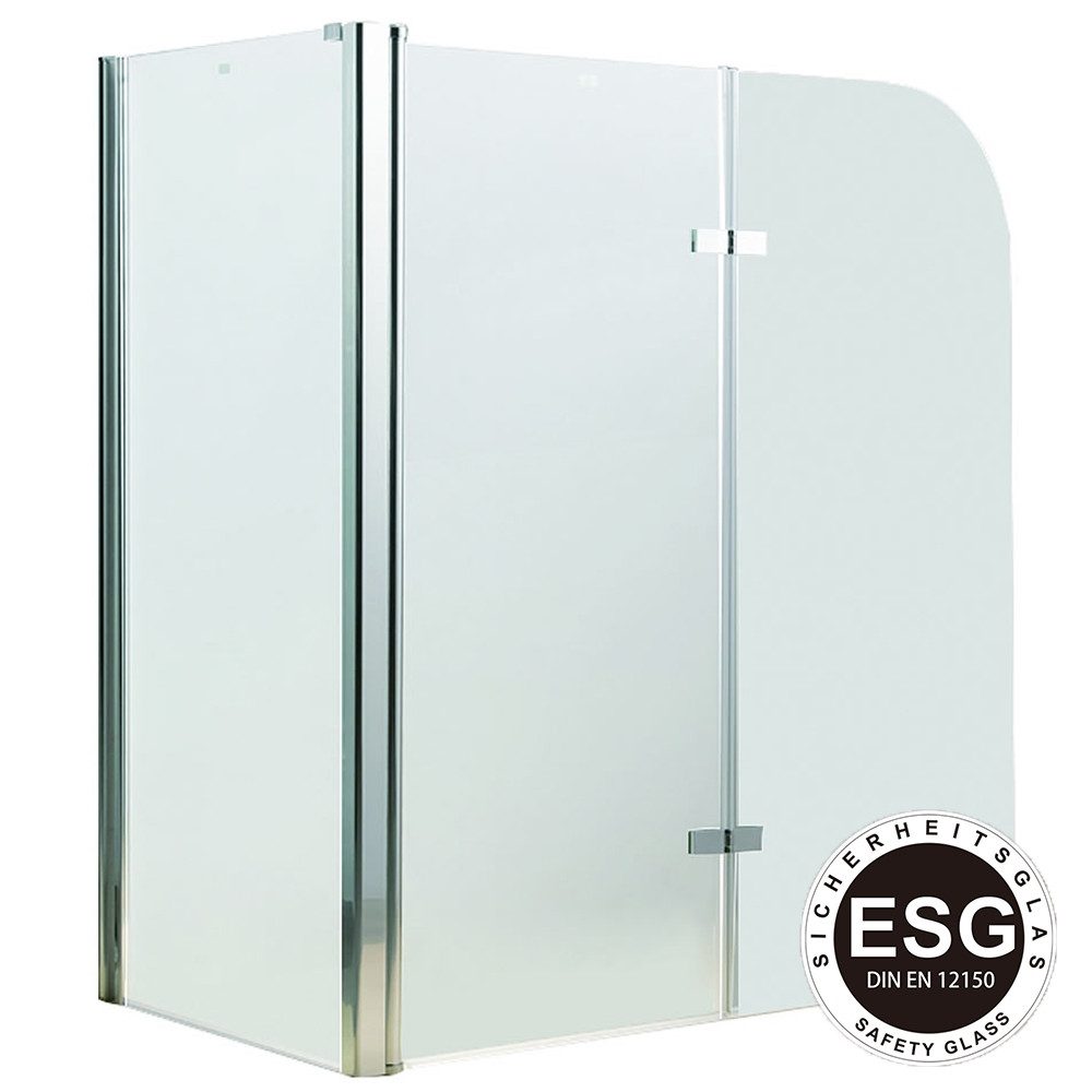 Melko Badewannenaufsatz Badewannenaufsatz Badewannenfaltwand Duschabtrennung ESG, ESG Sicherheitsglas, (Stück), ESG Sicherheitsglas
