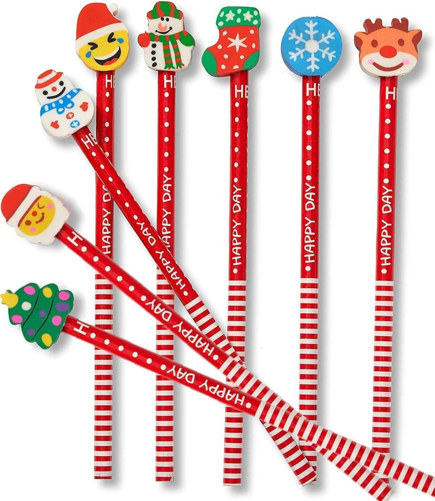 Baumbehang Weihnachtsstifte 60 Stück Radiergummis Schneemann Rentierbaum Kinder