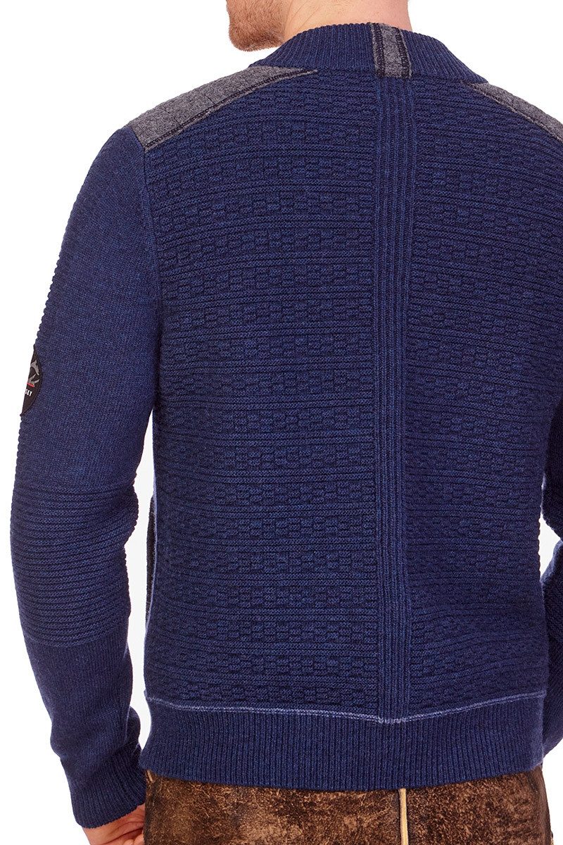 Spieth & Wensky Trachtenstrickjacke Strickjacke Herren - TALHEIM - marine, silbergrau – Bild 3 von 5