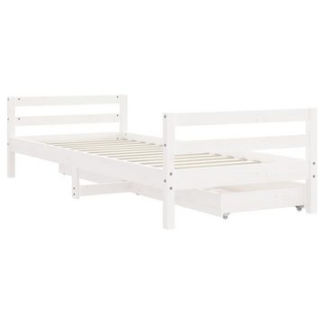 vidaXL Kinderbett Kinderbett mit Schubladen Weiß 90x200 cm Massivholz Kiefer