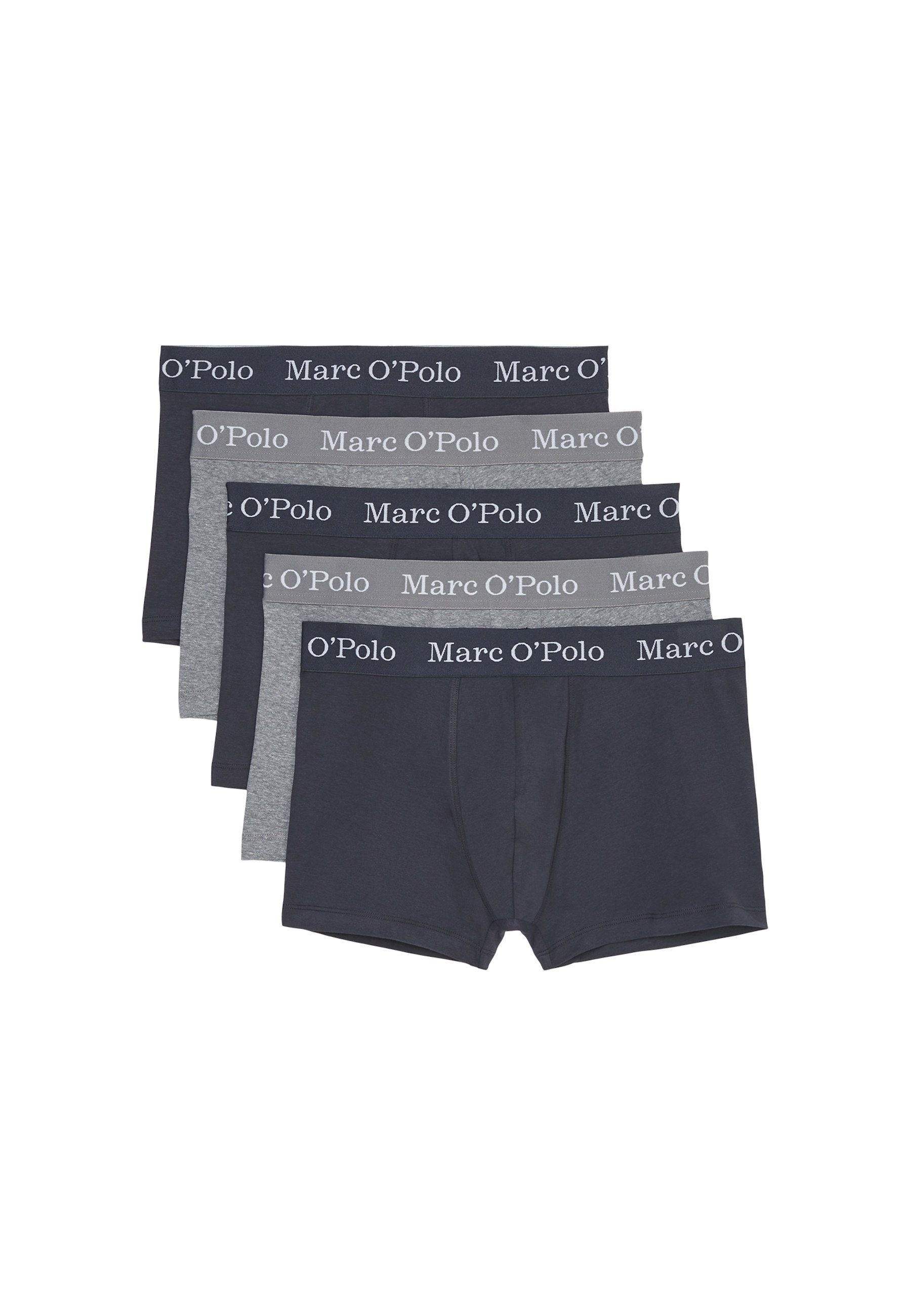 Boxershorts Navy/Grey Unterhosen Boxershorts Fünferpack O'Polo (5-St) Melange Marc Basic