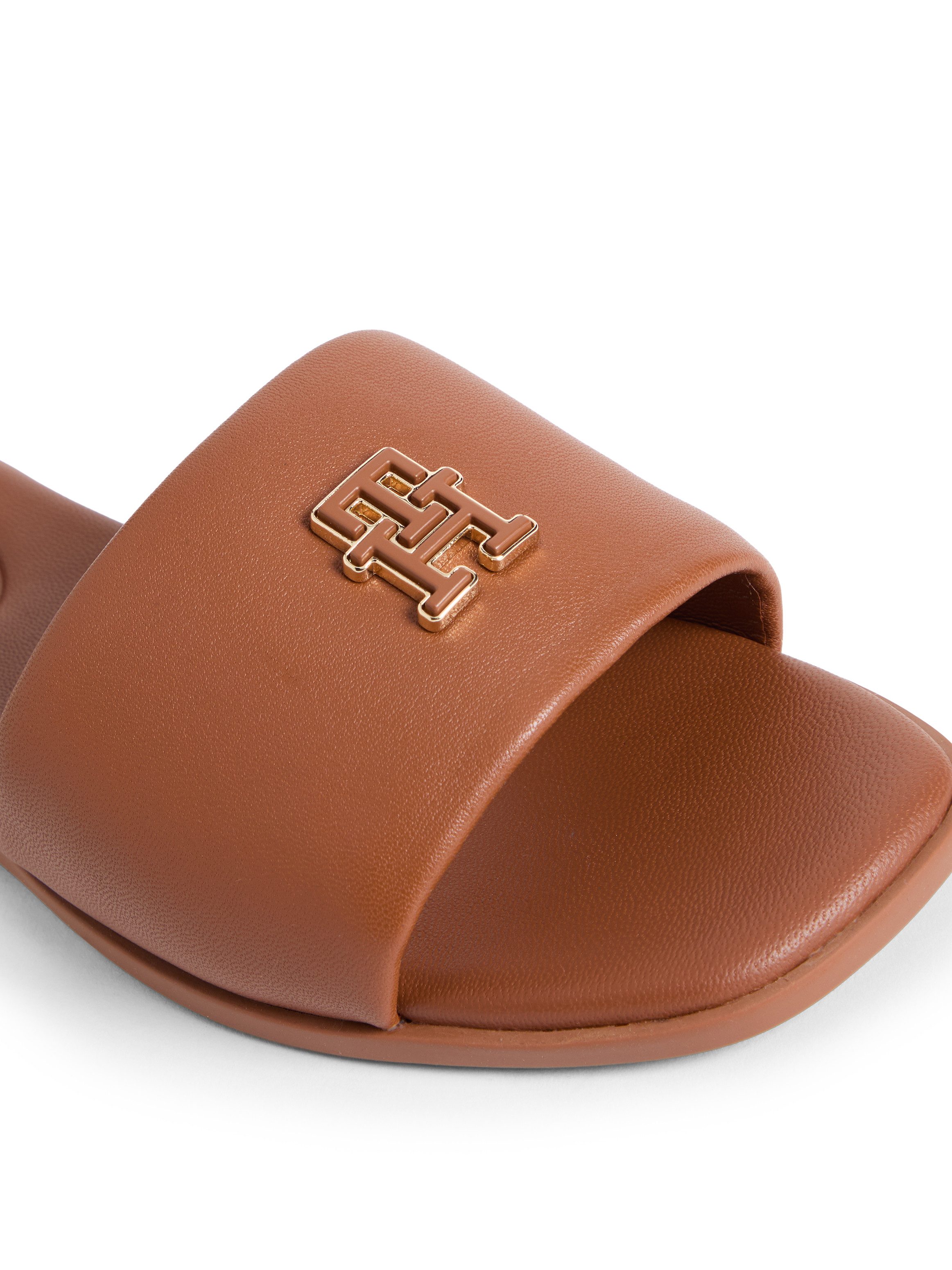 Tommy Hilfiger TH LOGO HARDWARE LEATHER MULE Pantolette, Blockabsatz, Somme günstig online kaufen