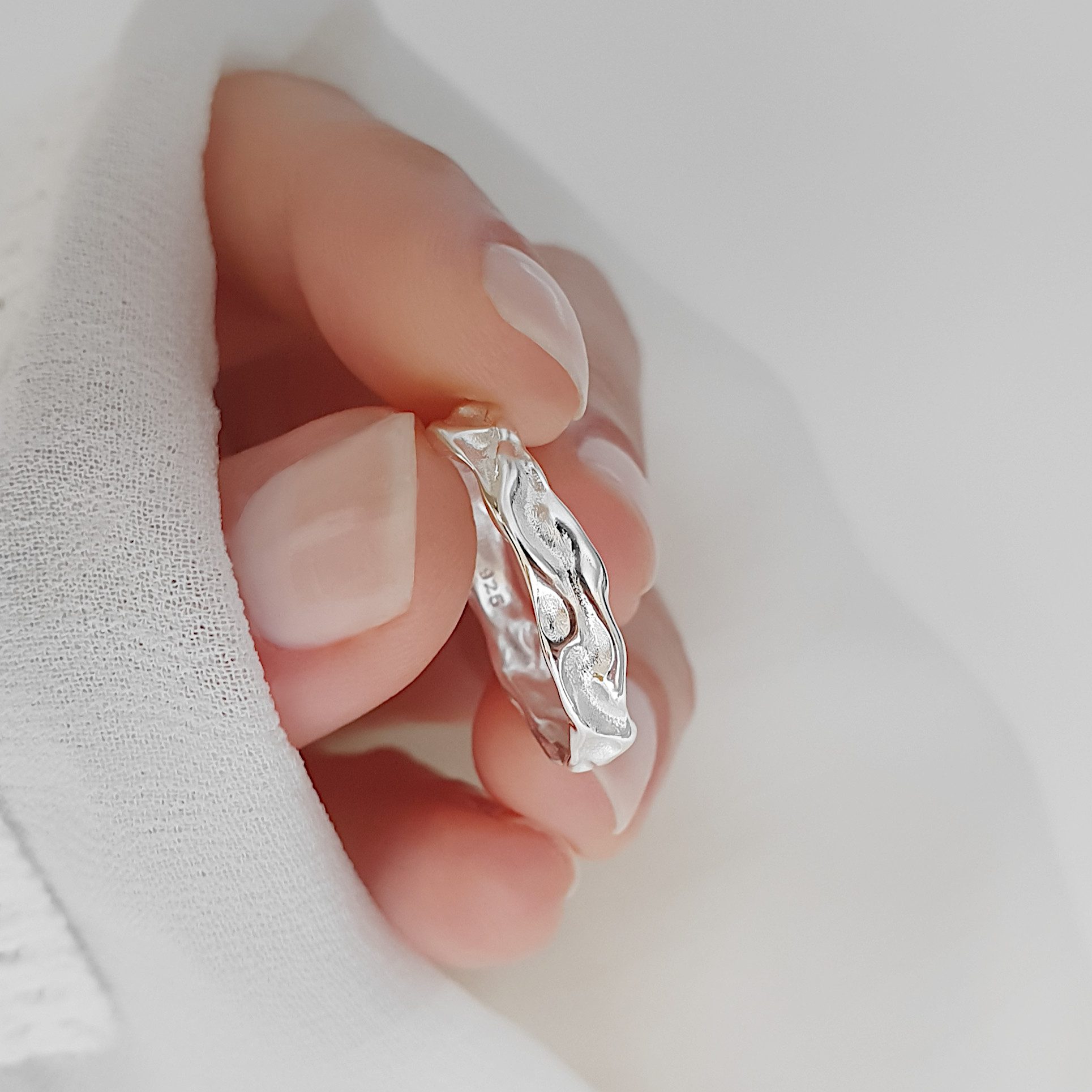 SCHOSCHON Fingerring Wellen 925 Silber (Trend Boho Zarter Damenring 925 Sil günstig online kaufen