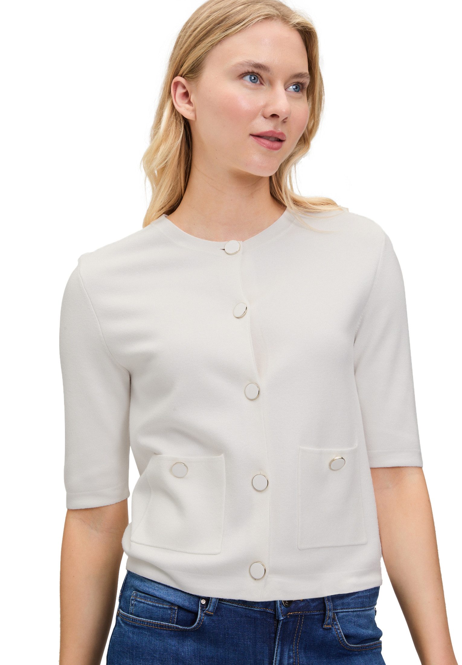 Betty&Co Strickjacke Damen mit Knopfleiste (1-tlg)