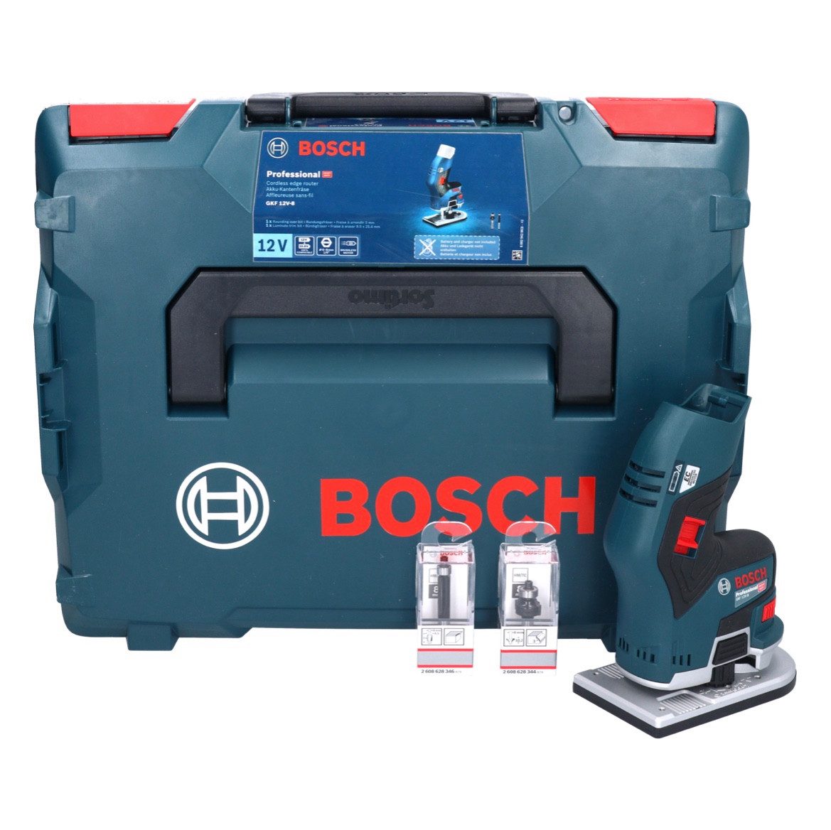 Bosch Professional Oberfräse GKF 12V-8 Professional Akku Kantenfräse 12 V (06016B0001) + L-Boxx