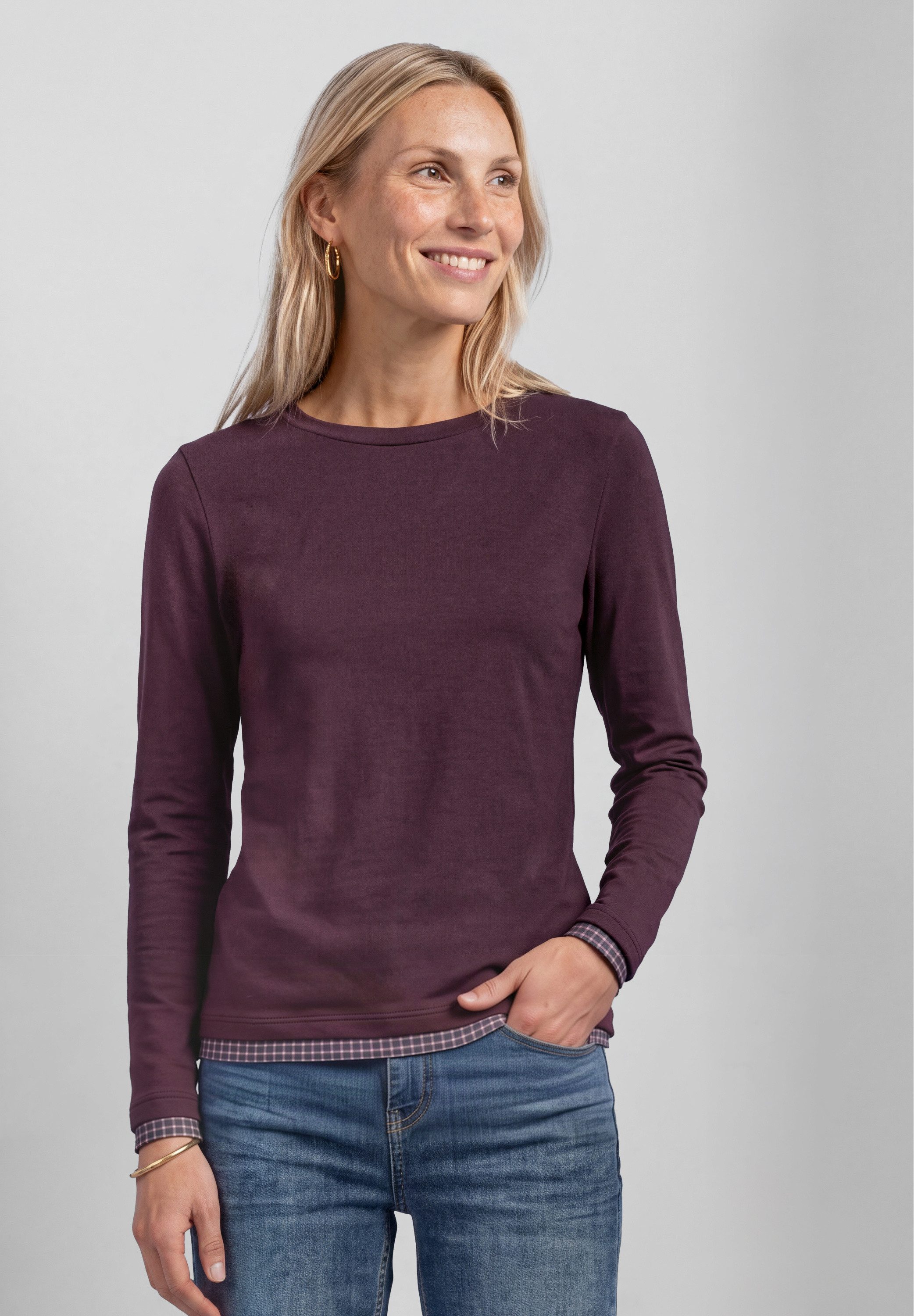 STREET ONE Langarmshirt mit Rundhalsausschnitt