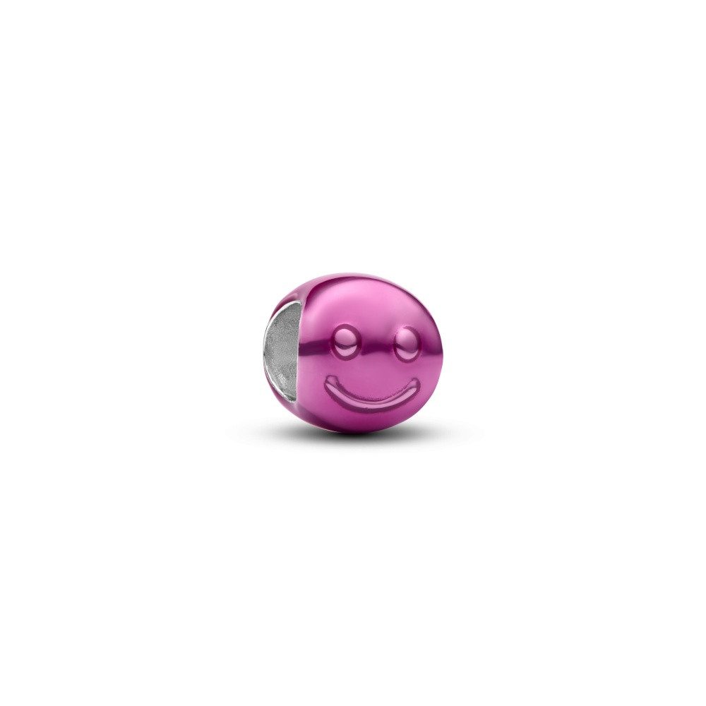 Pandora Charm-Einhänger Pandora Moments Rosafarbenes Glückliches Gesicht Mini Charm 794815C01 (1-tlg)