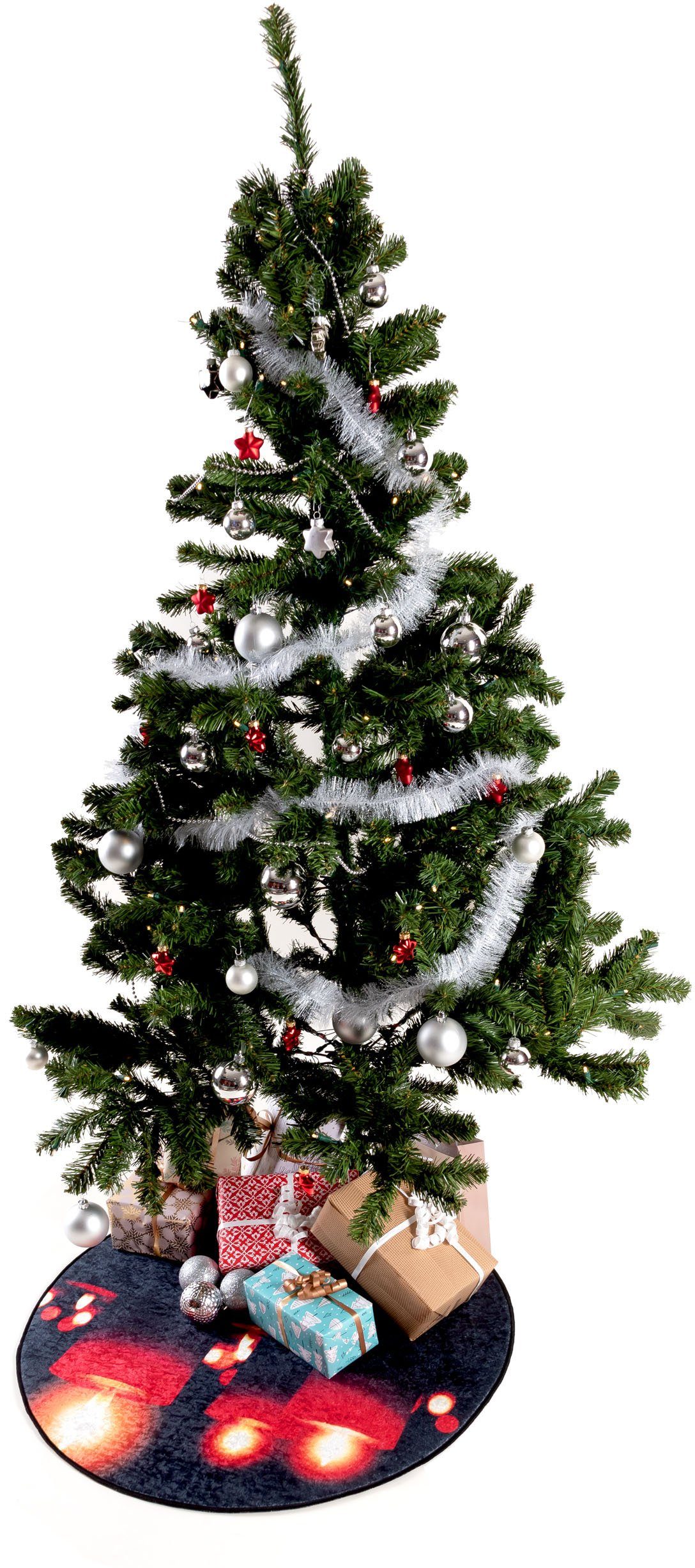 Weihnachtsbaum 5 Unterlage Teppich mm, waschbar, Sehrazat, Christmas Höhe: 1226, Weihnachten, rund,