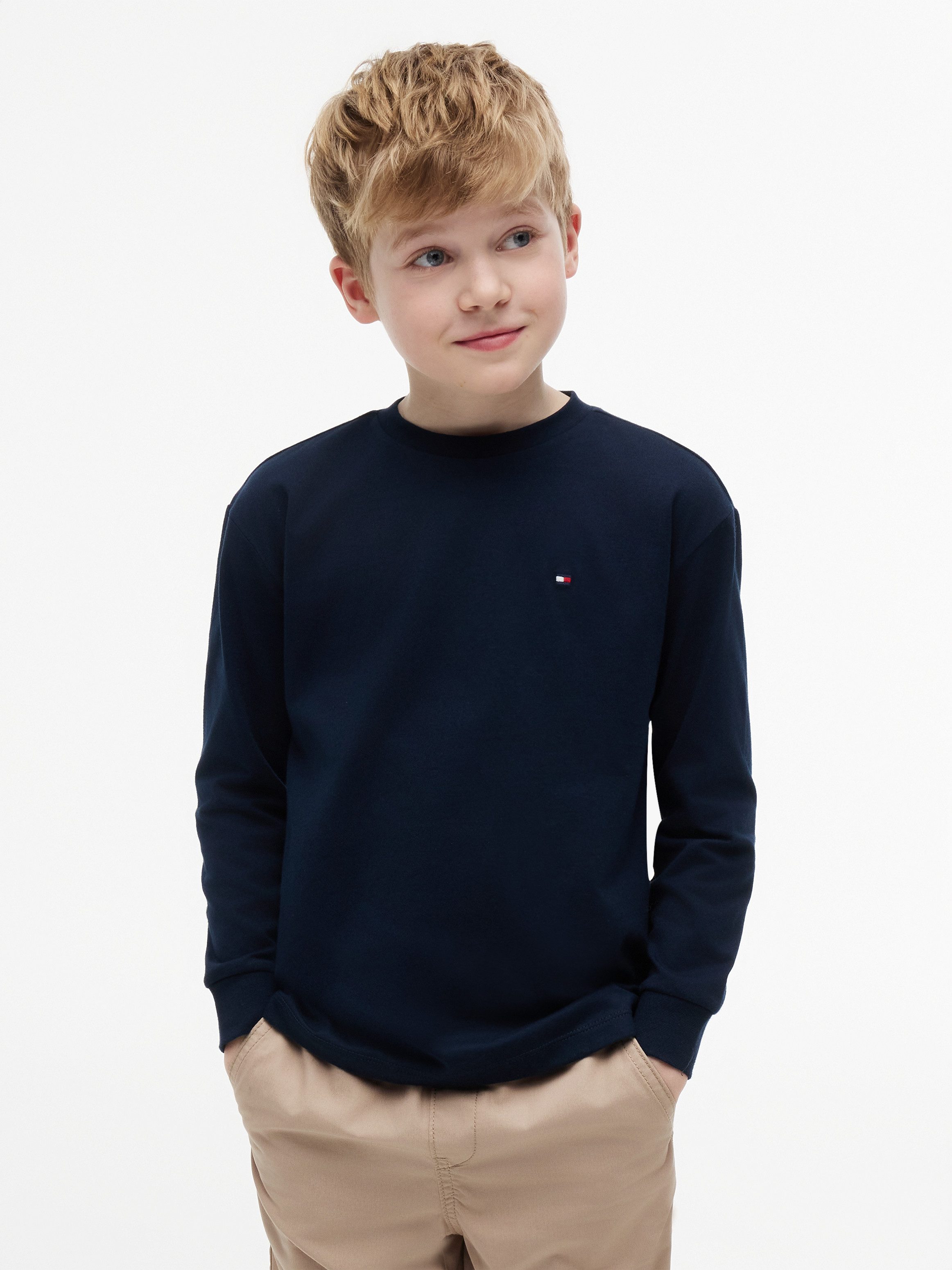 Tommy Hilfiger Langarmshirt ESSENTIAL T-SHIRT LS für Kinder bis 16 Jahre, Markenlogo