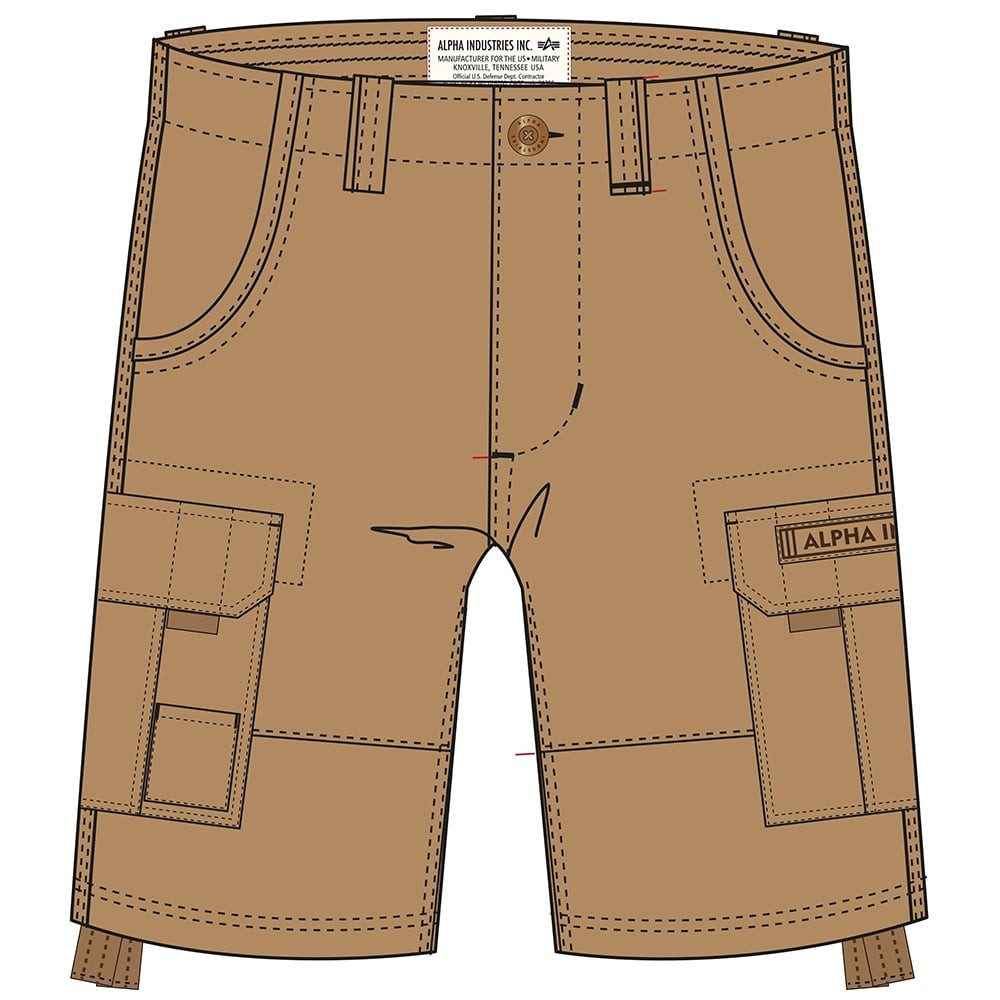 Alpha Industries Jogginghose Freizeithose Jet (Baumwolle) kurz khakibraun Herren