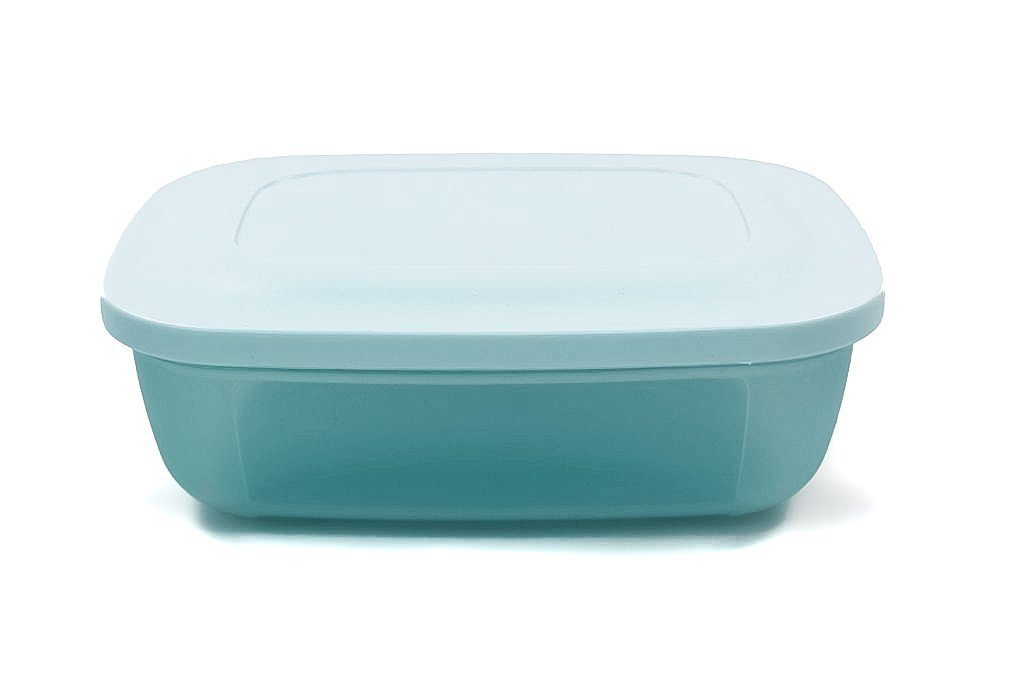 TUPPERWARE Frischhaltedose Frische-Turm 500 ml eckig helles türkis + SPÜLTUCH