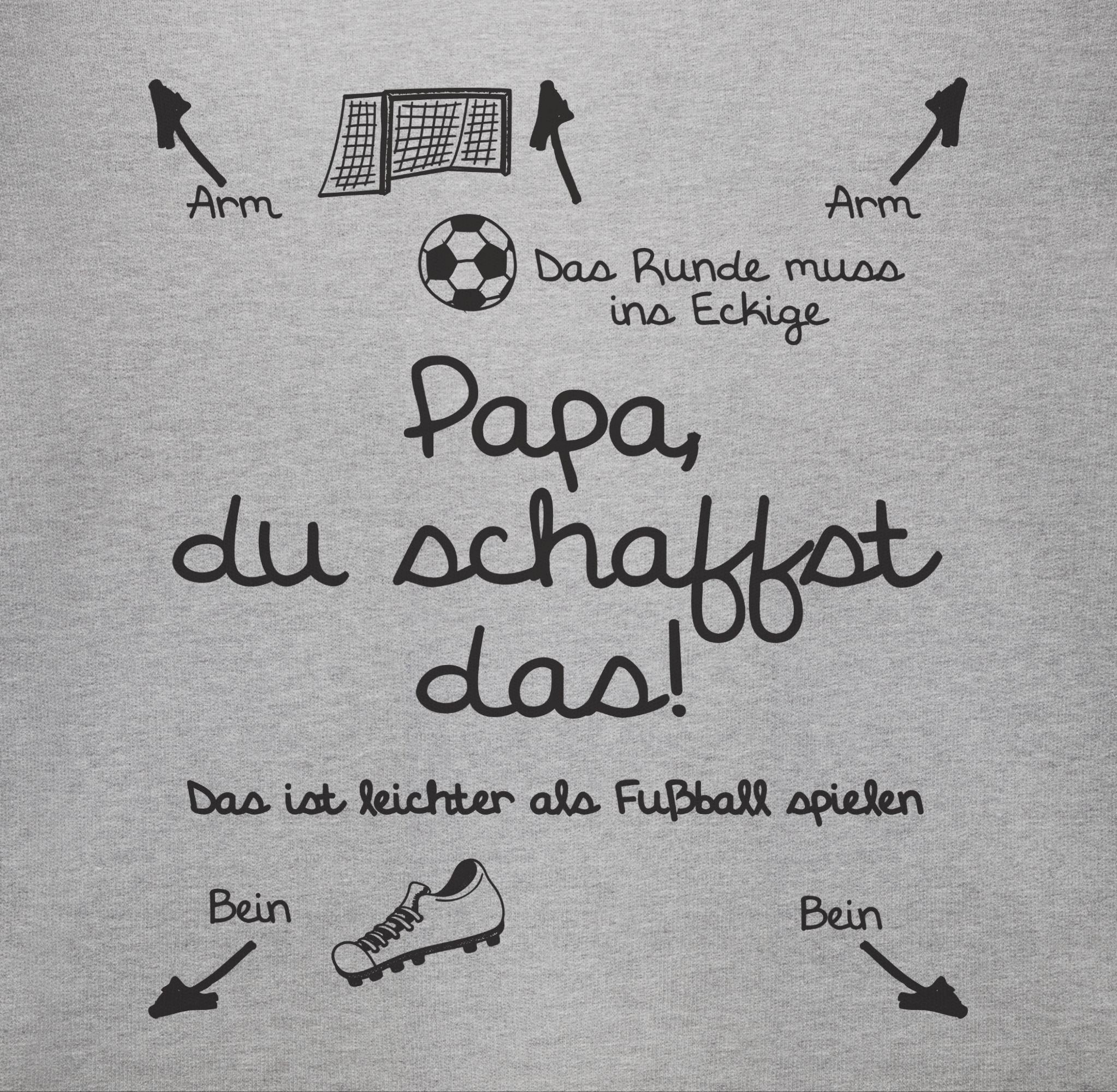 Grau Fußball du schwarz Shirtbody Papa 2 Shirtracer das - meliert Baby Sprüche schaffst