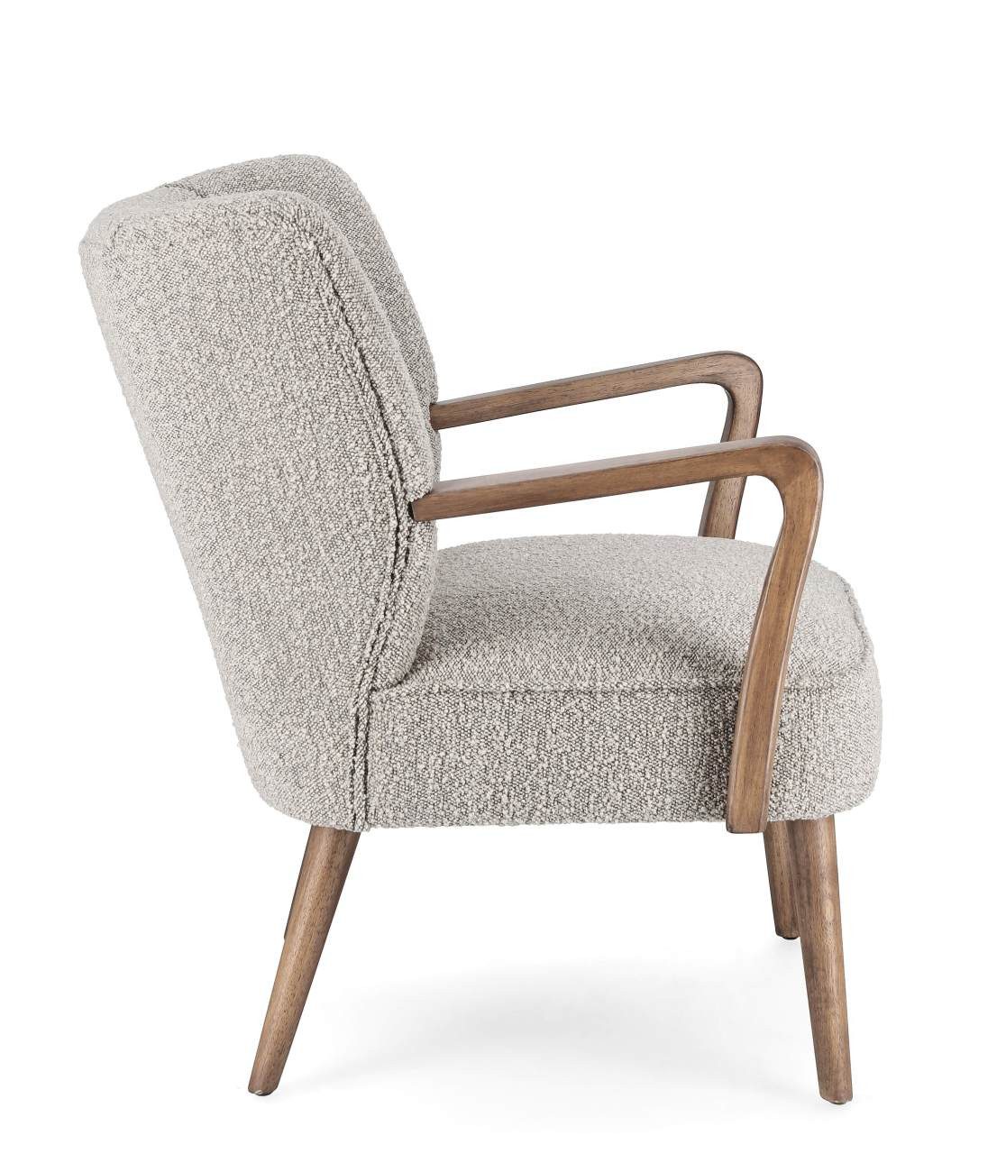 Feeling4Home Sessel Moritz aus Stoff, Hellgrau