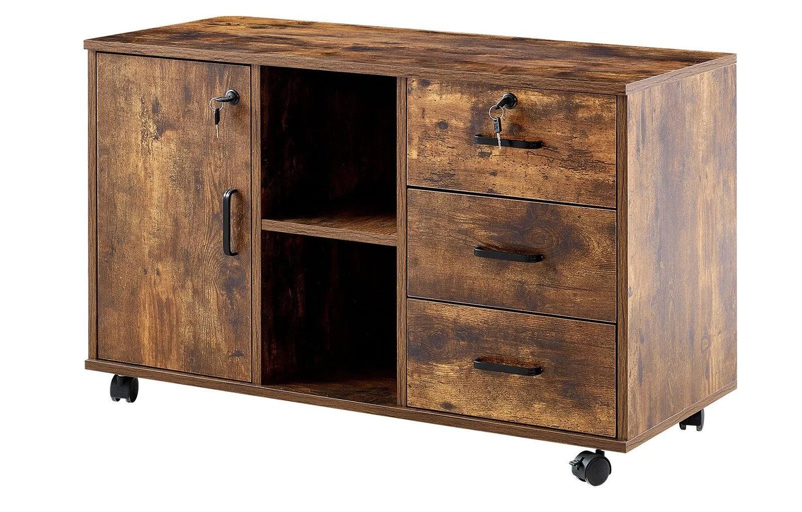 Ofcasa Aktenschrank Rollcontainer Abschließbar mit 3 günstig online kaufen