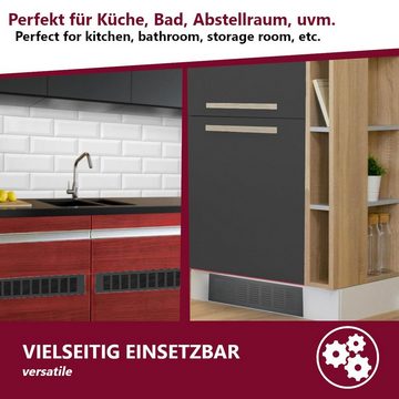 HOOZ Lüftungsgitter für eine ideale Belüftung von Küche, Bad, Garage und Wohnzimmer (Set, 1 St., 30 x 8 x 1,2 cm), schwarz